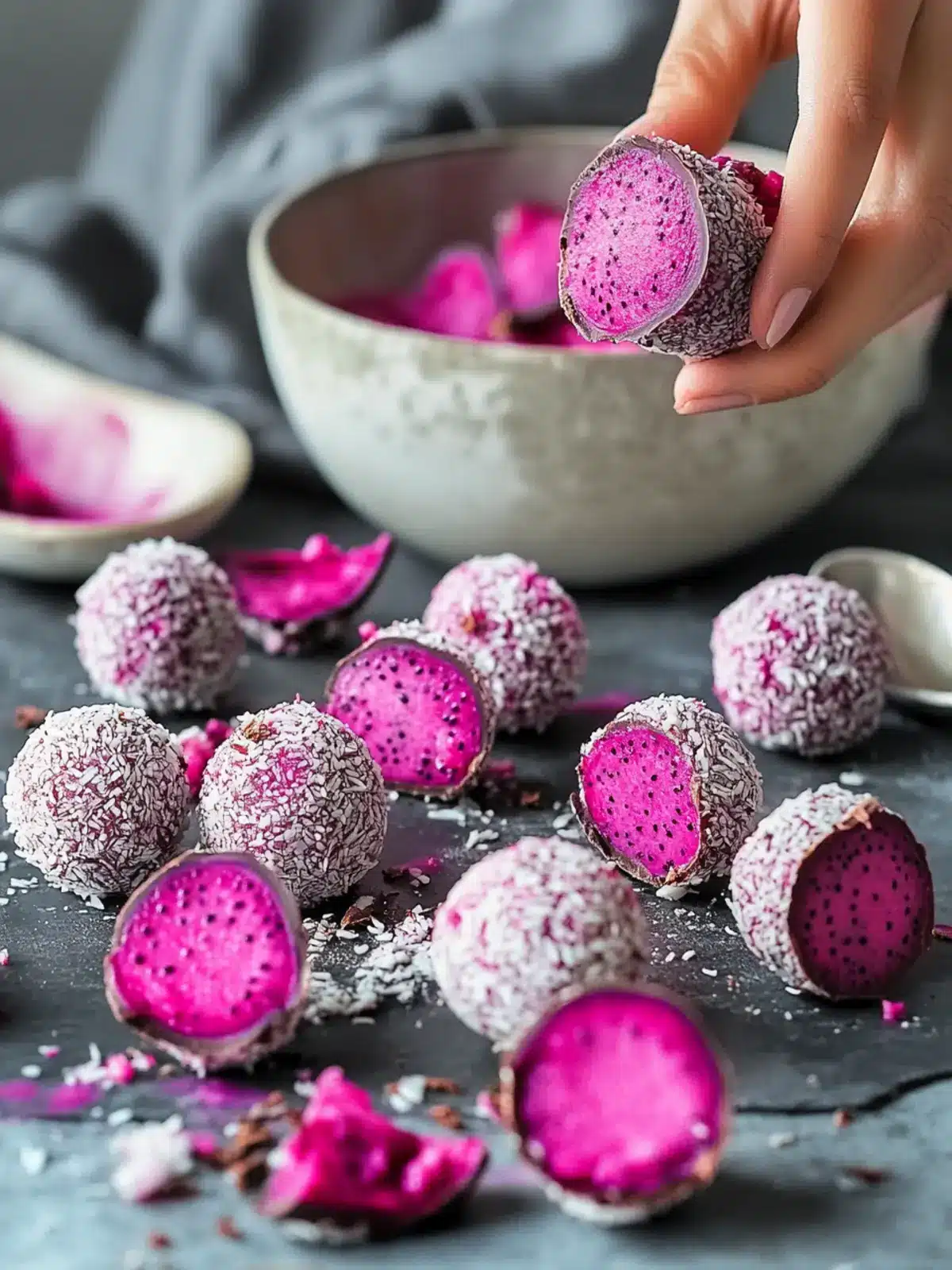 Dark Chocolate Dragon Fruit Coconut Treats for Guilt-Free Indulgence 4 Dark Chocolate Dragon Fruit Coconut Treats