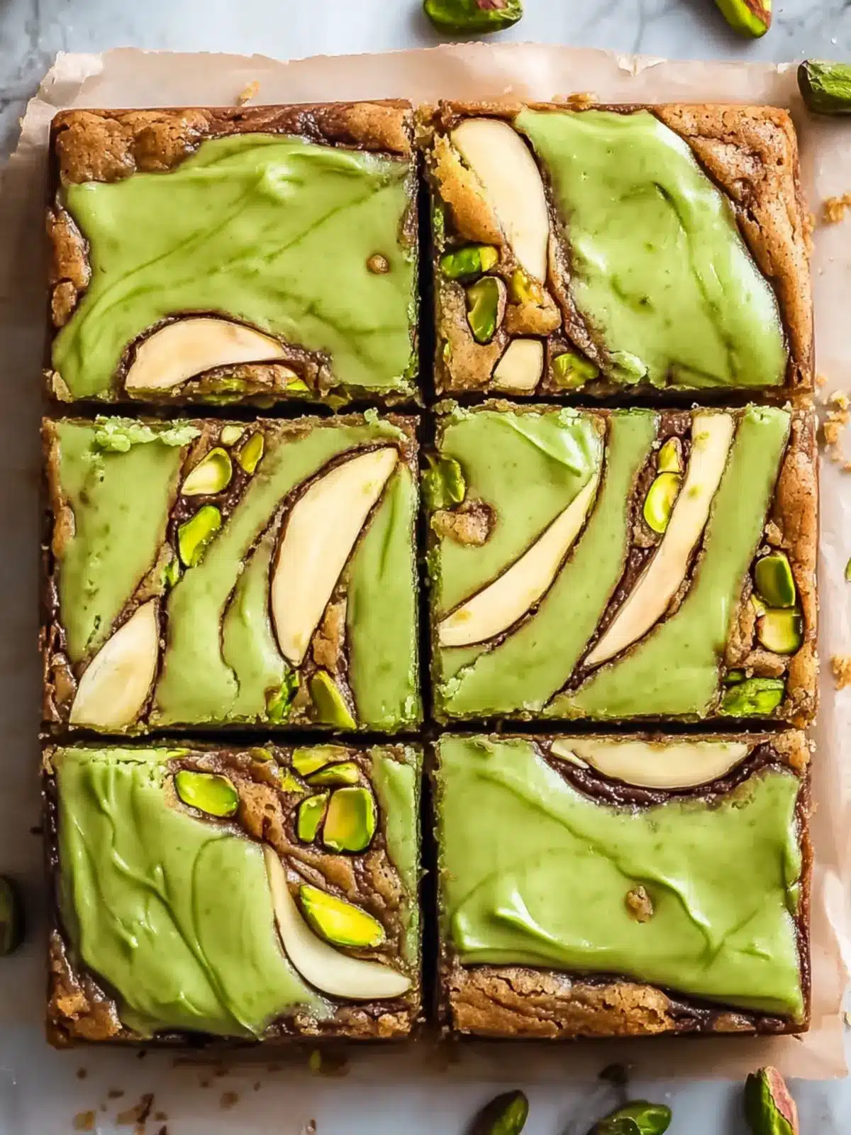 Irresistible Pistachio Blondies with Creamy Cheesecake Swirl 3 Pistachio Blondies