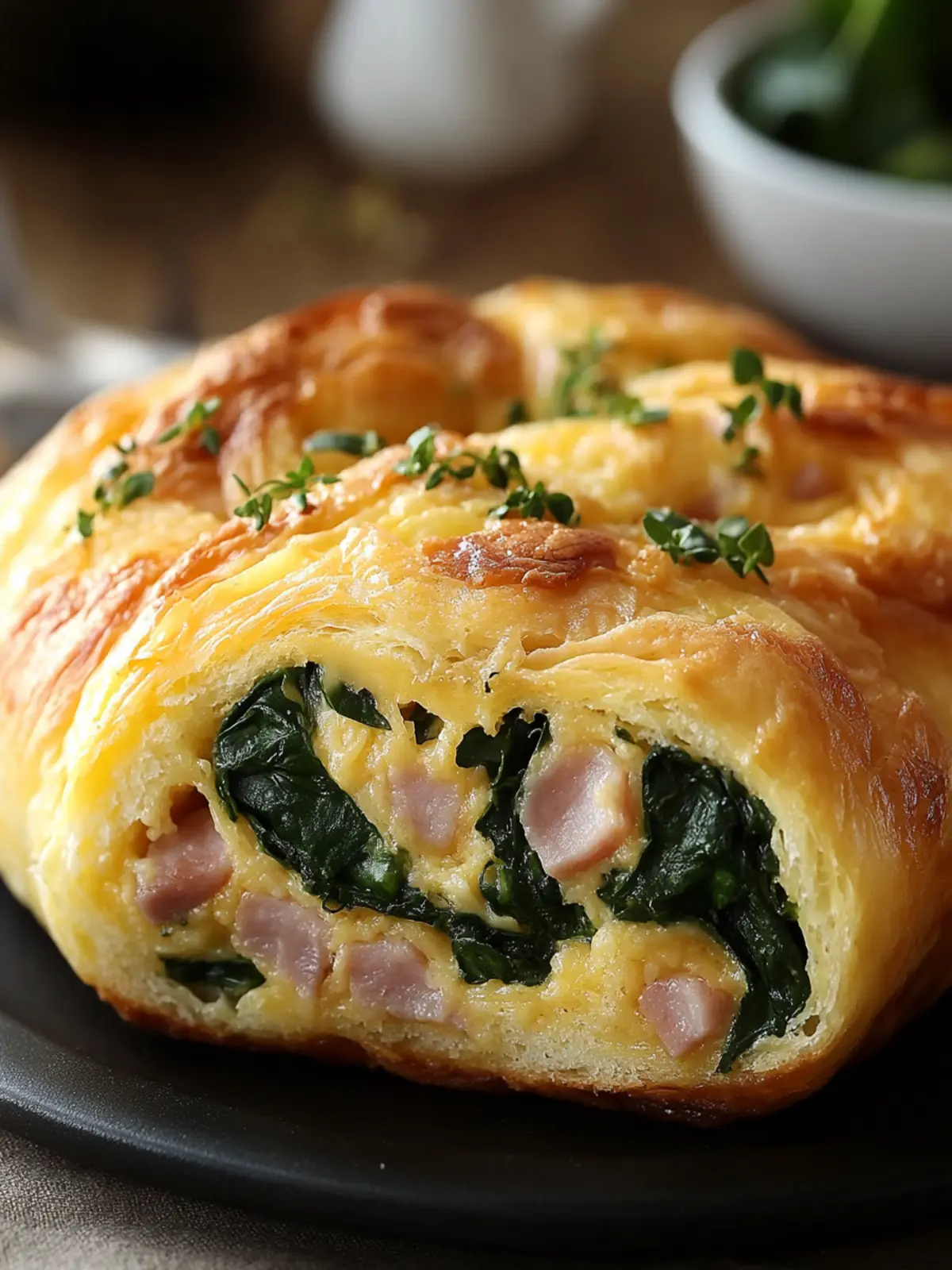 Spinach Ham Breakfast Rolls Your New Morning Favorite 3 Spinach Ham Breakfast Roll