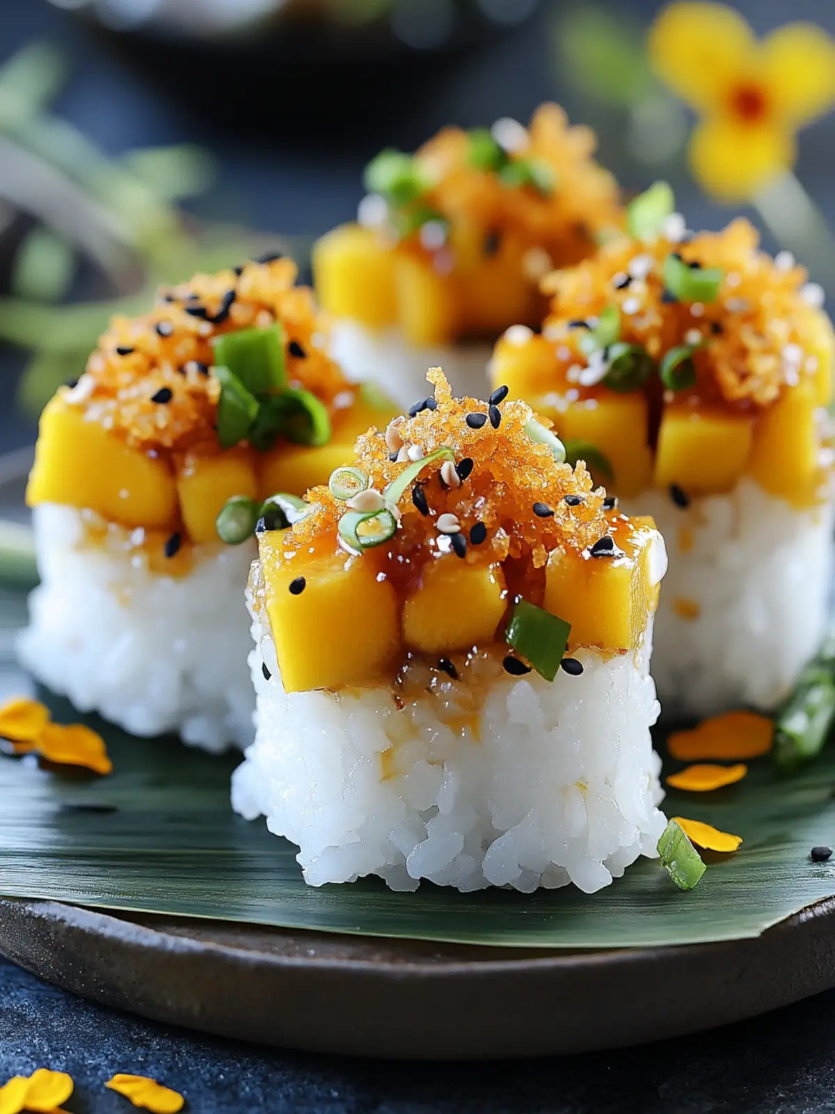 Swicy Mango Crispy Rice Sushi: A Sweet Crunchy Surprise 2 Swicy Mango Crispy Rice Sushi