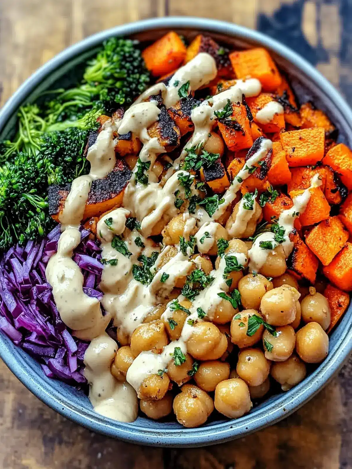 Roasted Veg Chickpea Bowl with Tahini Dressing Delight 2 Roasted Veg Chickpea Bowl with Tahini Dressing