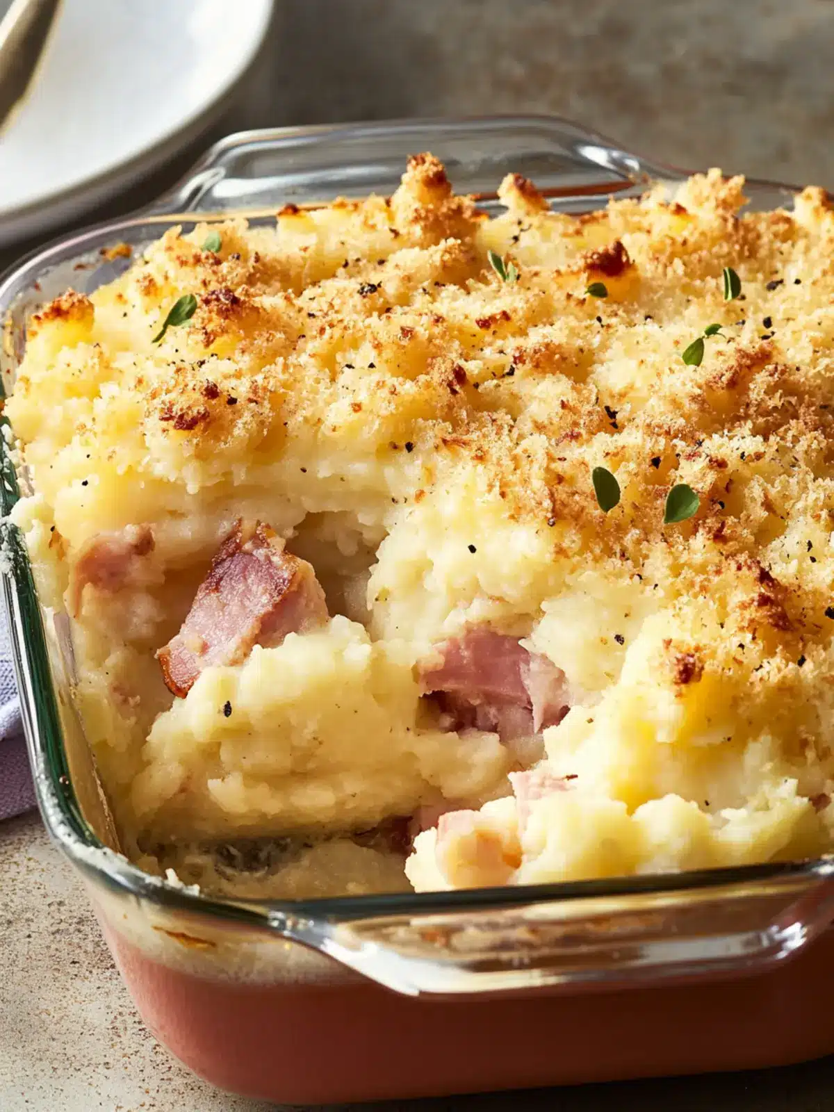 Cheesy Mashed Potato & Ham Bake: Comfort Food Bliss 2 Cheesy Mashed Potato & Ham Bake