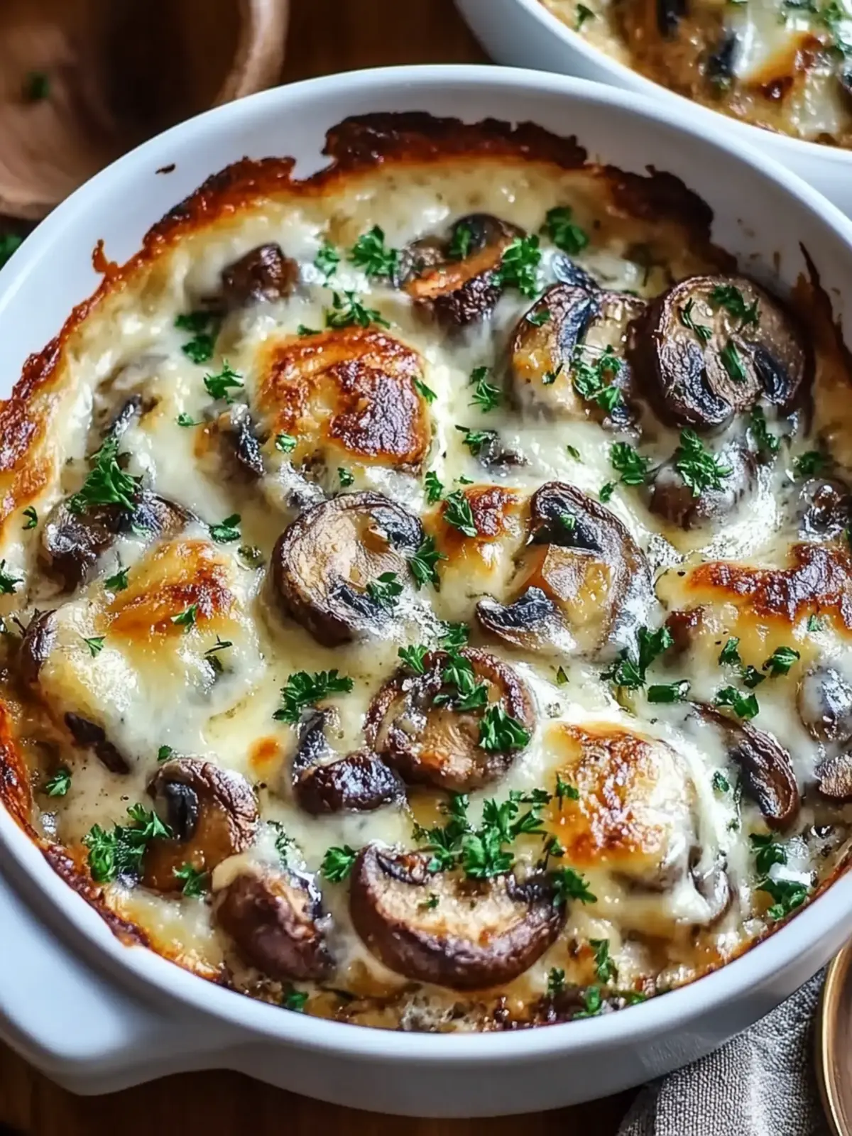 Melt-In-Your-Mouth Cheesy Mushroom Casserole Delight 4 Cheesy Mushroom Casserole