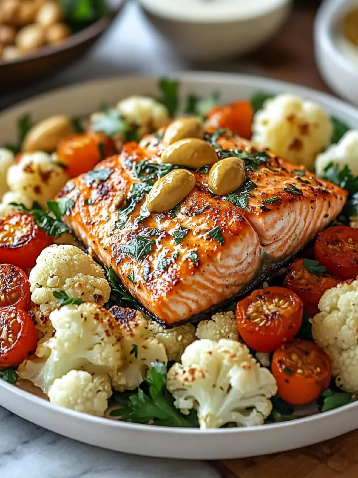 Lebanese Roast Salmon and Cauliflower Salad: Light & Zesty Delight 4 Lebanese Roast Salmon and Cauliflower Salad