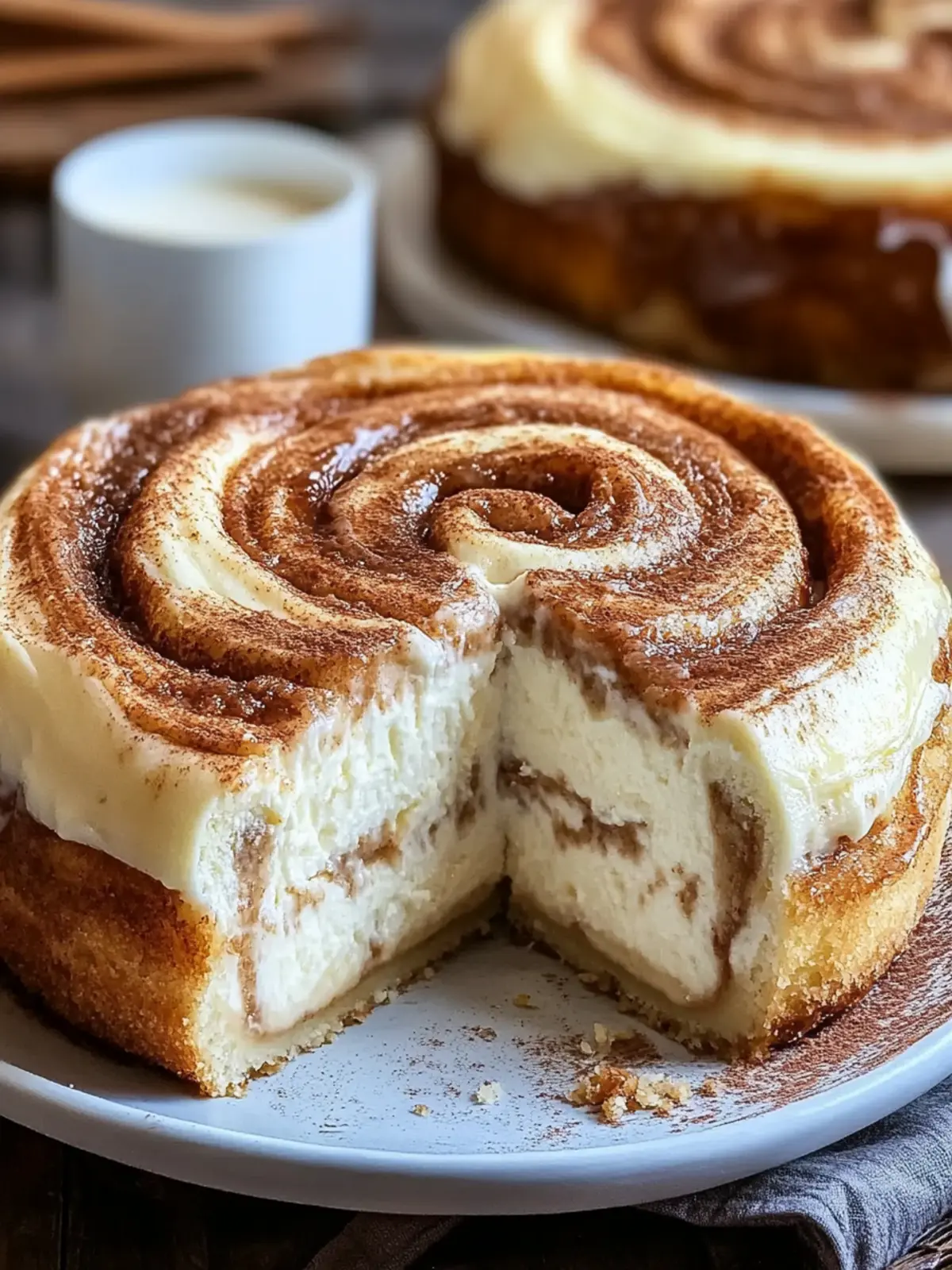 Delight in Fluffy & Creamy Cinnamon Roll Cheesecake Bliss 2 Fluffy & Creamy Cinnamon Roll Cheesecake