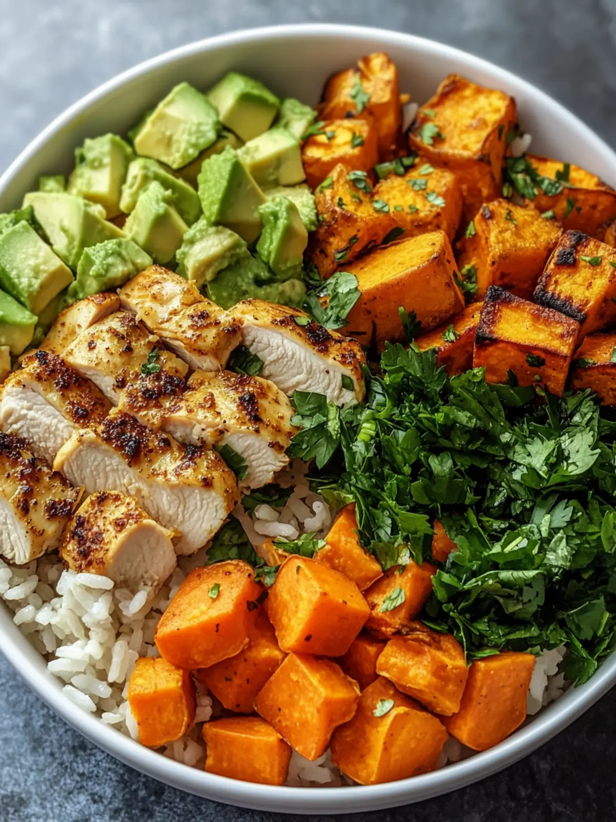 Healthy Chicken & Sweet Potato Rice Bowl for Easy Meal Prep 3 Healthy Chicken & Sweet Potato Rice Bowl