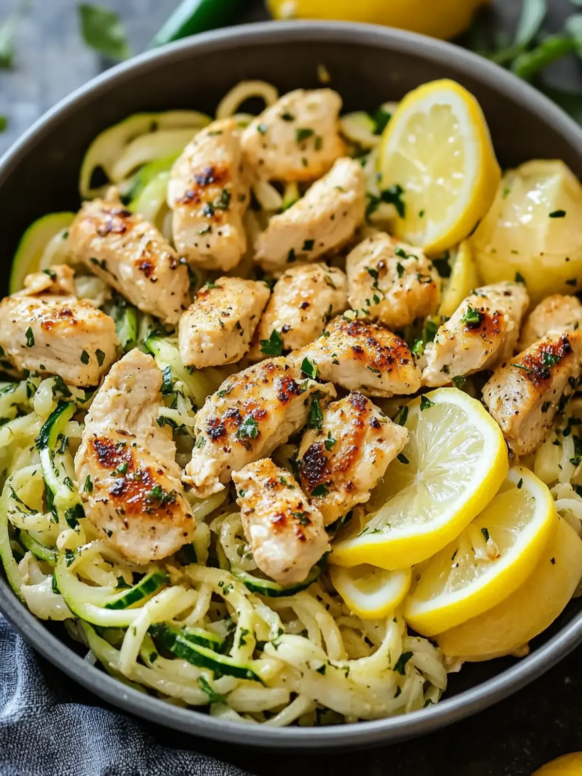 Lemon Garlic Chicken Zoodles for a Fresh, Low-Carb Feast 3 Lemon Garlic Chicken Zoodles