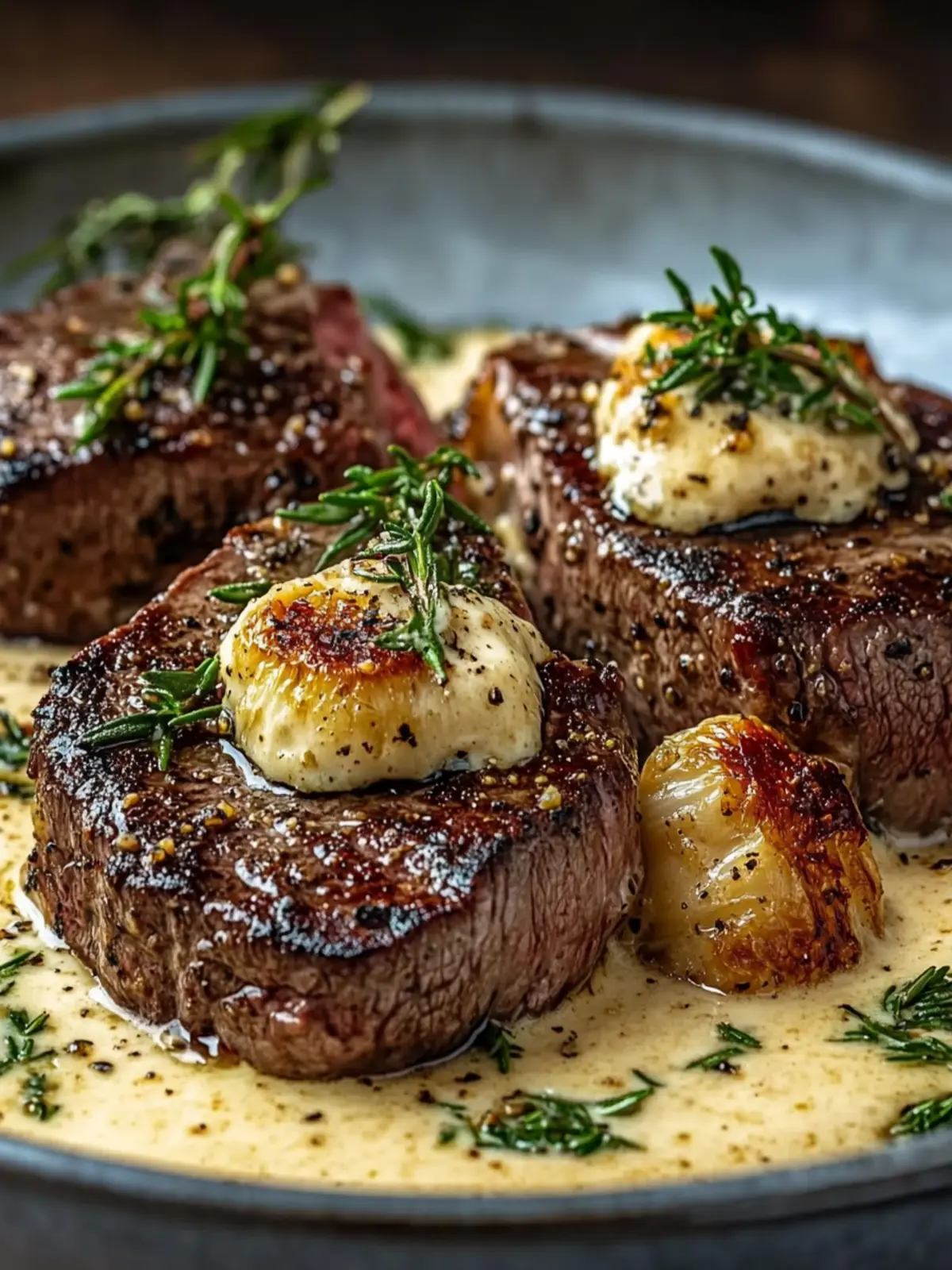 Savory Seared Steak with Bourbon Garlic Cream Sauce Delight 4 Seared Steak with Bourbon Garlic Cream Sauce