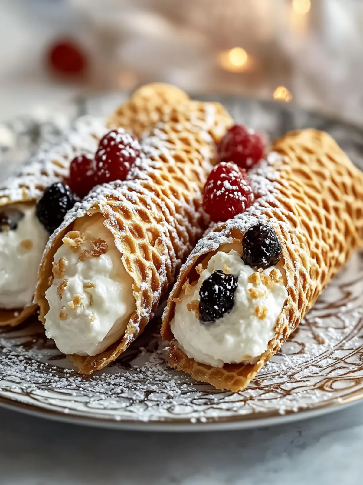 Pizzelle Cannoli with Ricotta Filling for a Sweet Twist 4 Pizzelle Cannoli with Ricotta Filling
