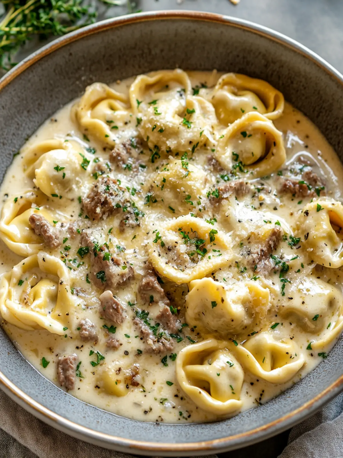 Creamy Beef & Parmesan Tortellini for Cozy Family Nights 3 Beef & Parmesan Tortellini in Creamy Sauce