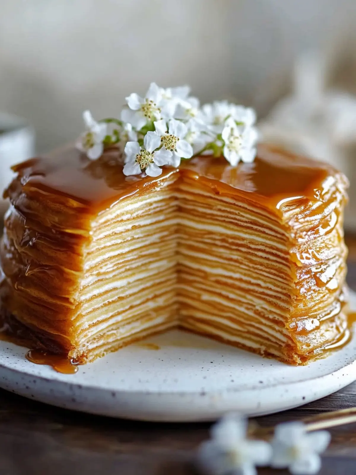 Decadent Caramel Vanilla Mille-Crepe Cake to Wow Your Guests 4 Caramel Vanilla Mille-Crepe Cake