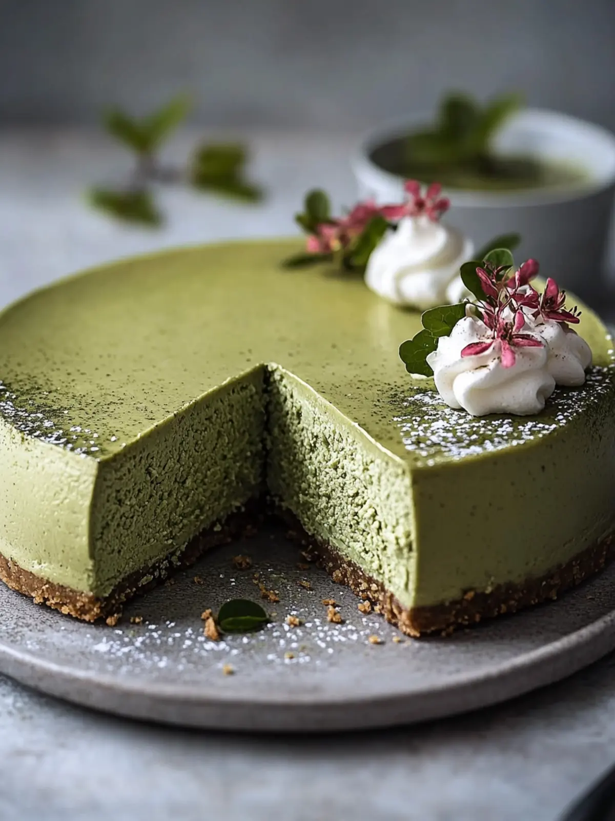 Creamy No-Bake Matcha Cheesecake: A Slice of Bliss 2 Matcha Cheesecake