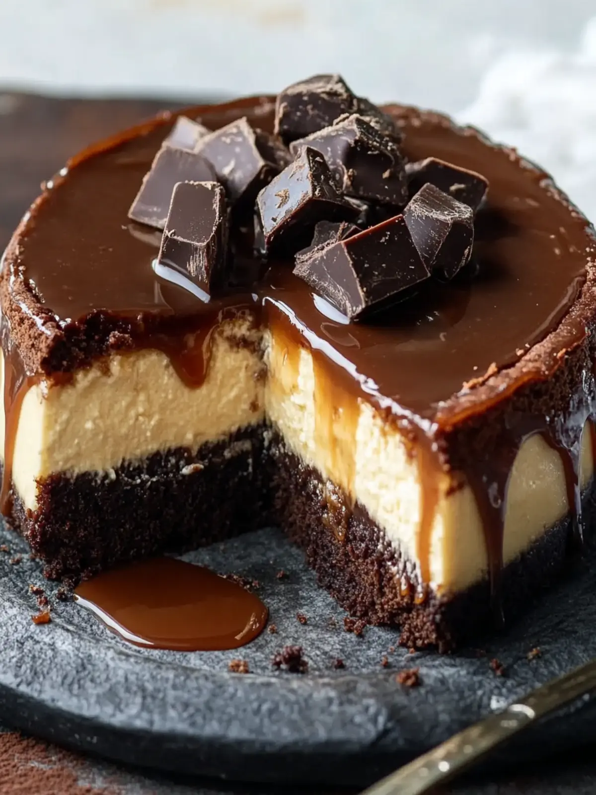 Chocolate Caramel Brownie Cheesecake That Will Wow Your Guests 3 Chocolate Caramel Brownie Cheesecake