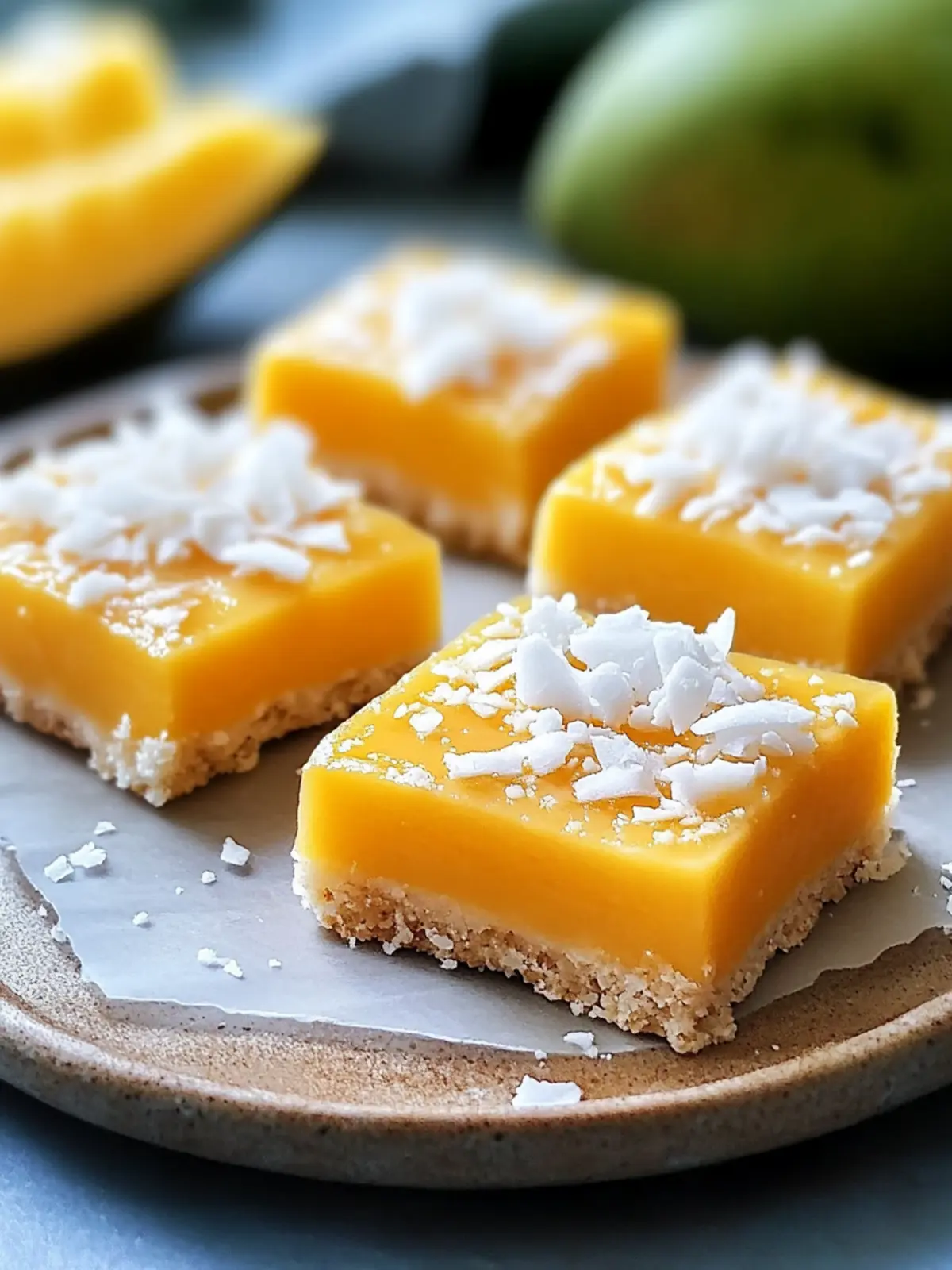 Delicious Tropical Mango Coconut Bars for a Summer Escape 4 Tropical Mango Coconut Bars