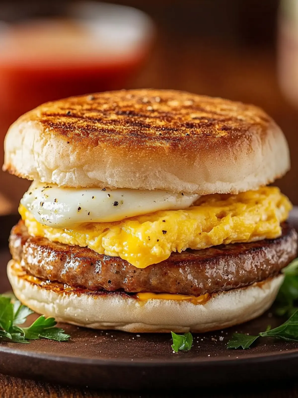 Savor the Perfect Sausage & Egg Breakfast Sandwich Delight 3 Sausage & Egg Breakfast Sandwich