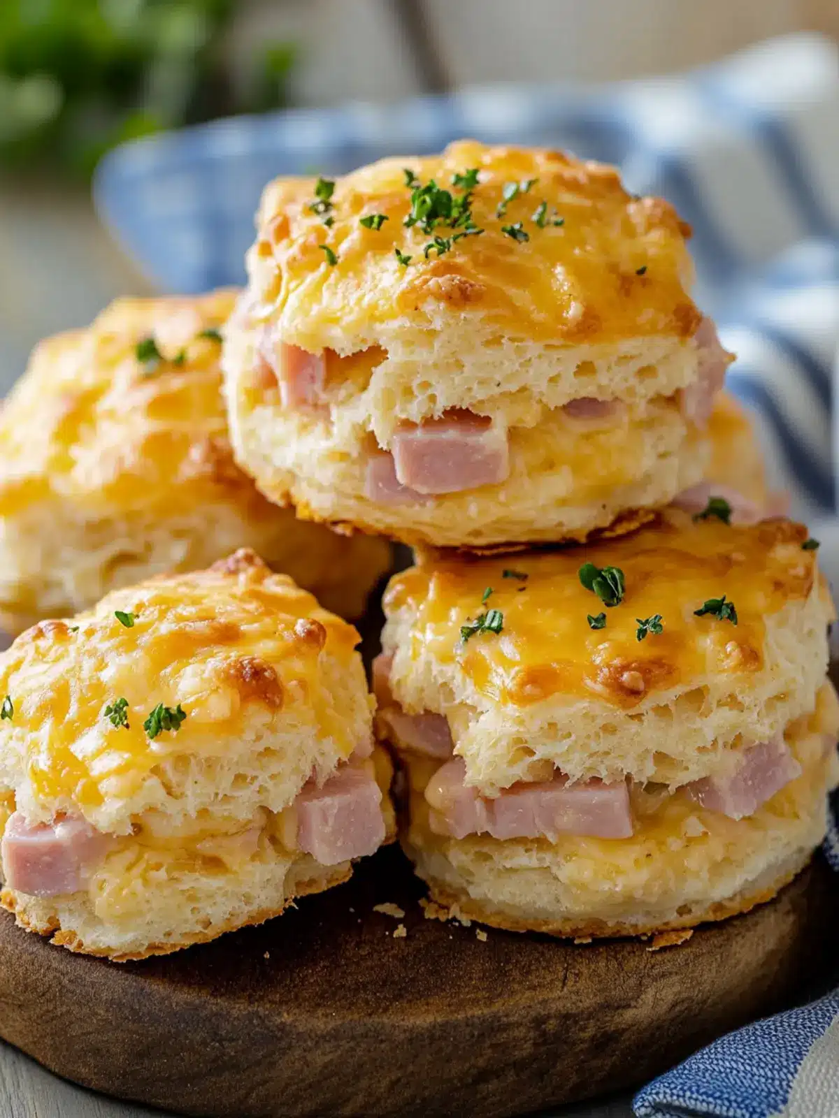 Melt-in-Your-Mouth Ham and Cheese Butter Swim Biscuits 2 Ham and Cheese Butter Swim Biscuits