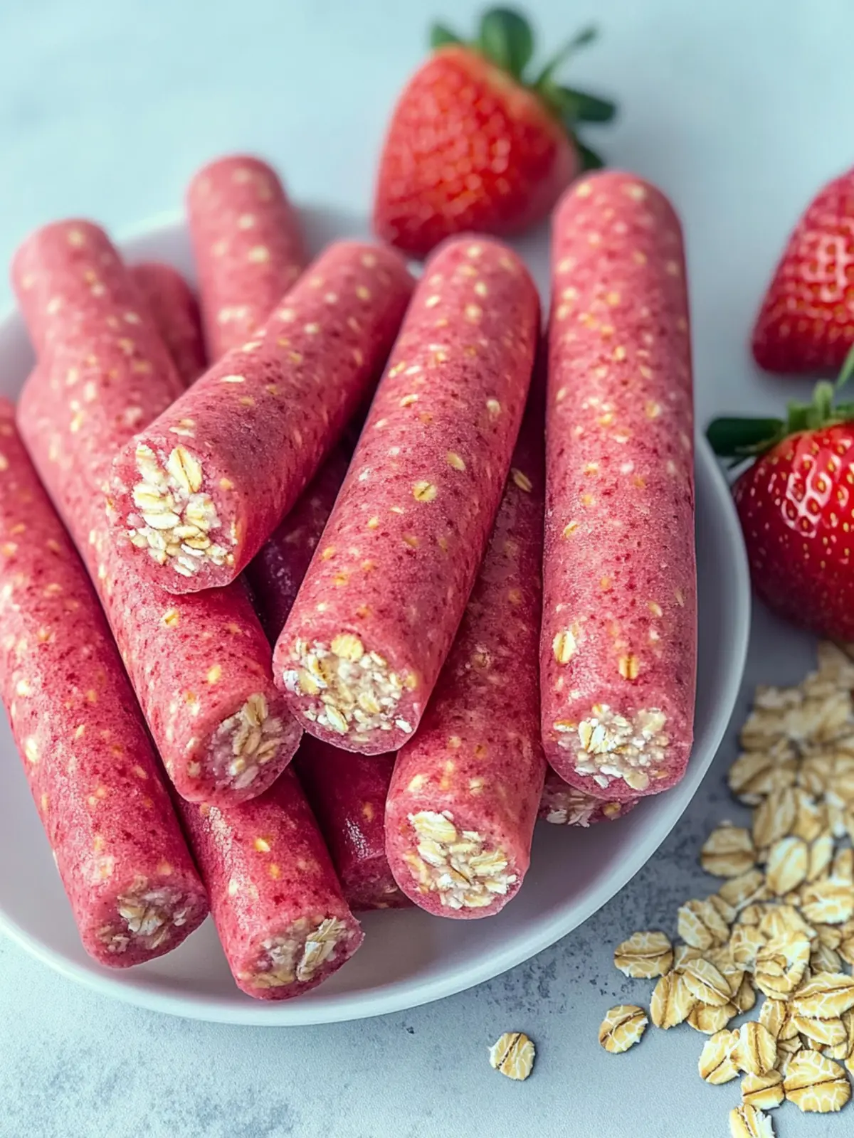 Delicious Strawberry Oat Smoothie Sticks Recipe for Dogs 2 Strawberry Oat Smoothie Sticks Recipe for Dogs