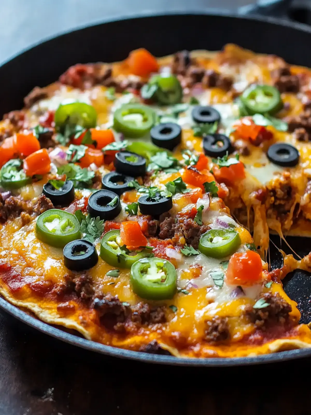 Skillet Taco Pizza: Quick, Cheesy Bliss for Taco Night! 4 Skillet Taco Pizza
