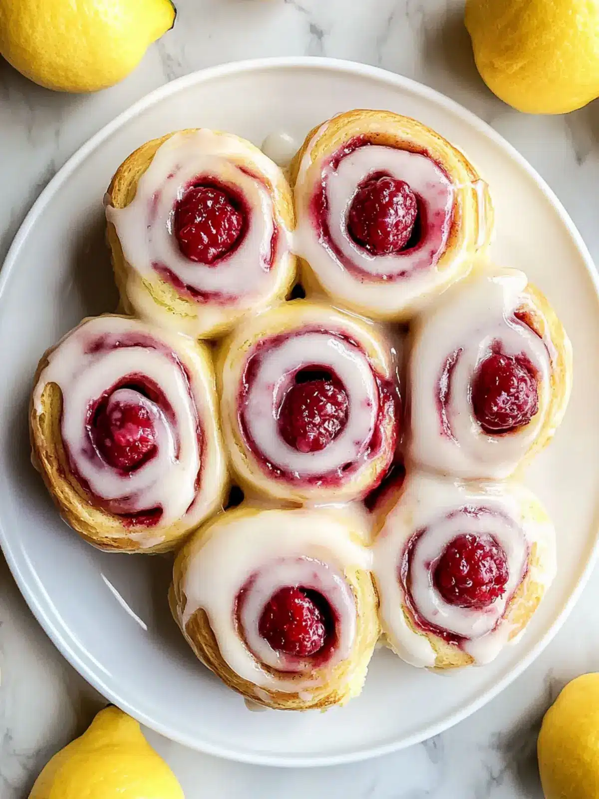 Raspberry Cinnamon Rolls with Lemon Glaze for a Zesty Morning Delight 4 Raspberry Cinnamon Rolls with Lemon Glaze