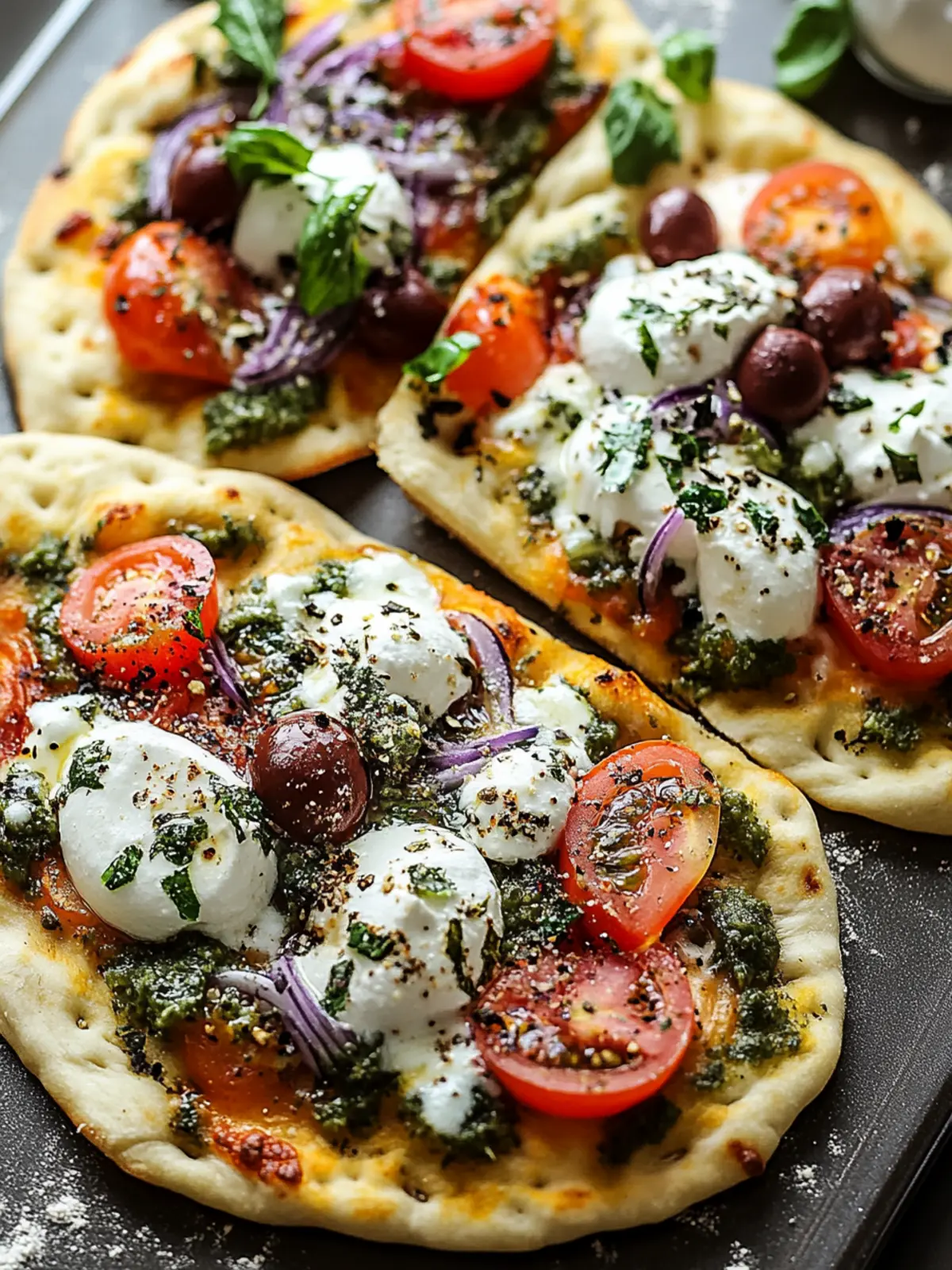 Loaded Mediterranean Naan Pizzas: Quick, Customizable Delights 3 Loaded Mediterranean Naan Pizzas
