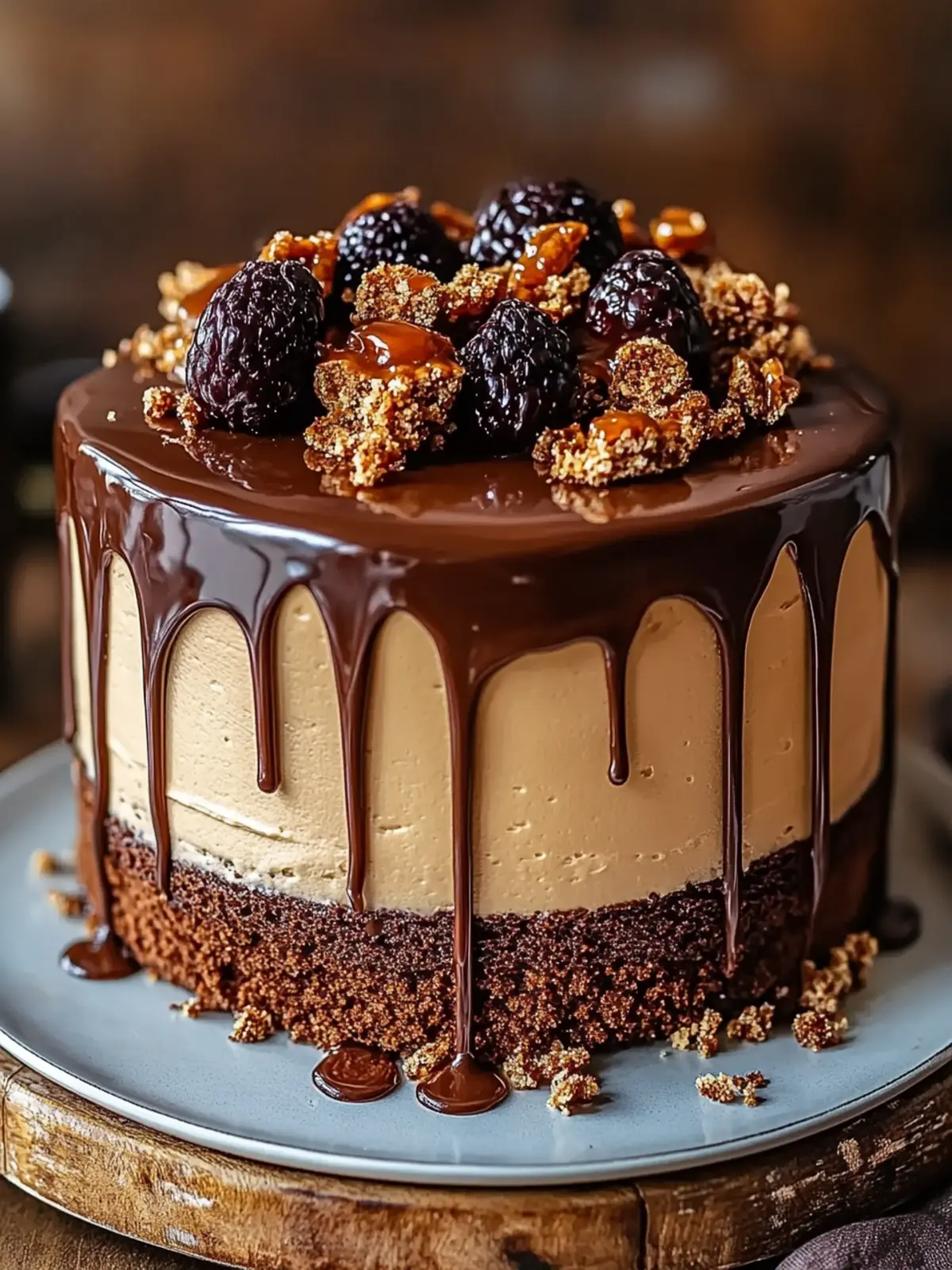 Irresistible Chocolate Caramel Toffee Crunch Cake Recipe 3 Chocolate Caramel Toffee Crunch Cake