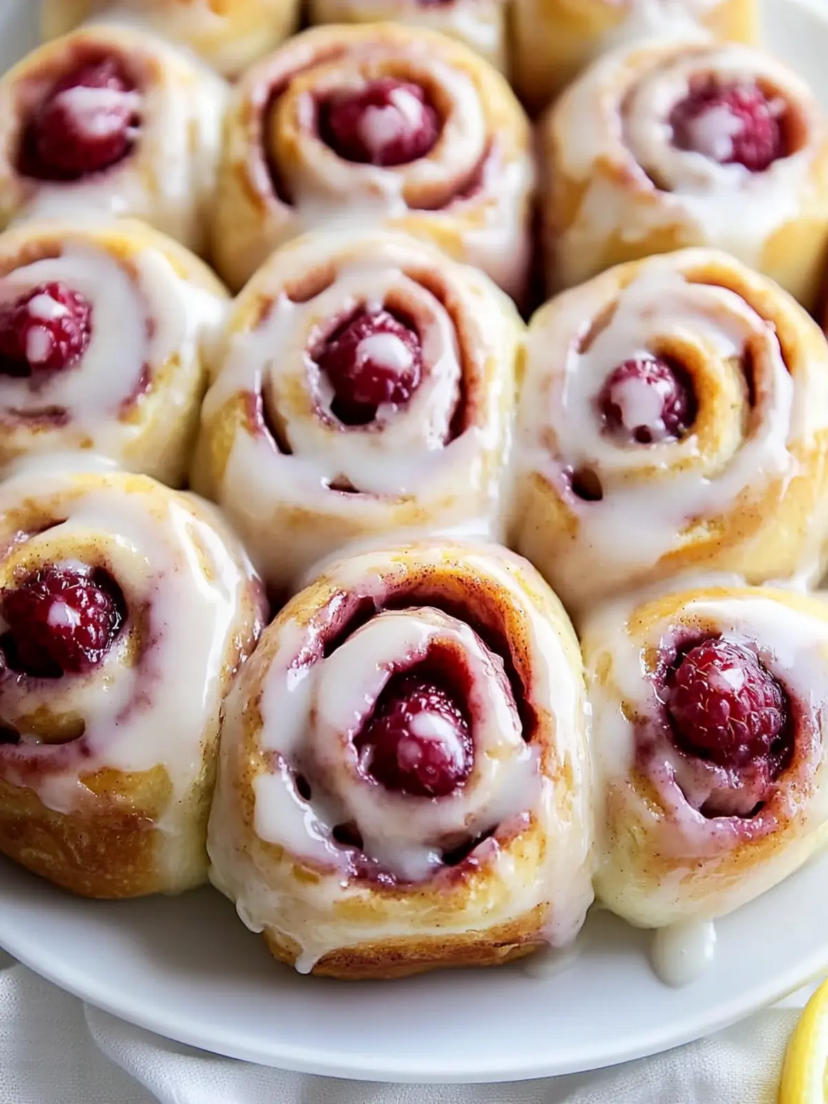 Raspberry Cinnamon Rolls with Lemon Glaze for a Zesty Morning Delight 2 Raspberry Cinnamon Rolls with Lemon Glaze