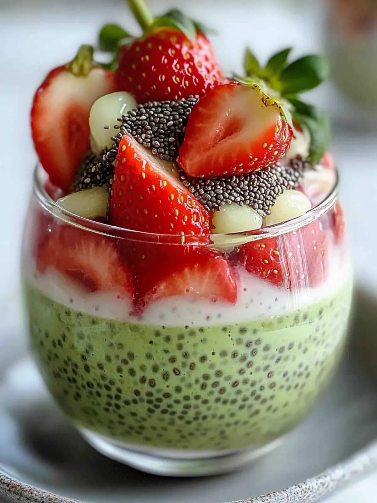 Strawberry Matcha Layered Chia That's a Healthy Delight 3 Strawberry Matcha Layered Chia