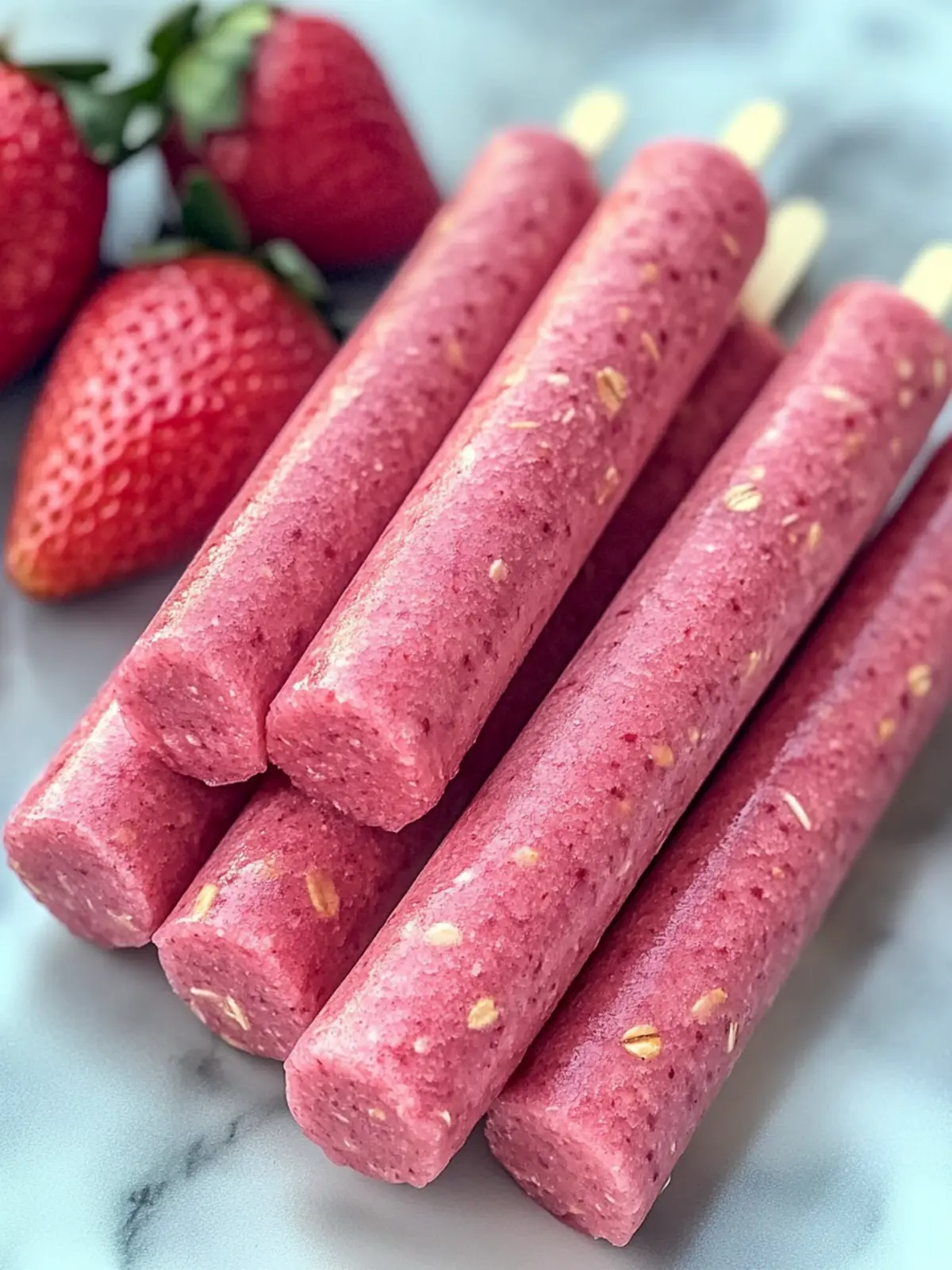 Delicious Strawberry Oat Smoothie Sticks Recipe for Dogs 4 Strawberry Oat Smoothie Sticks Recipe for Dogs