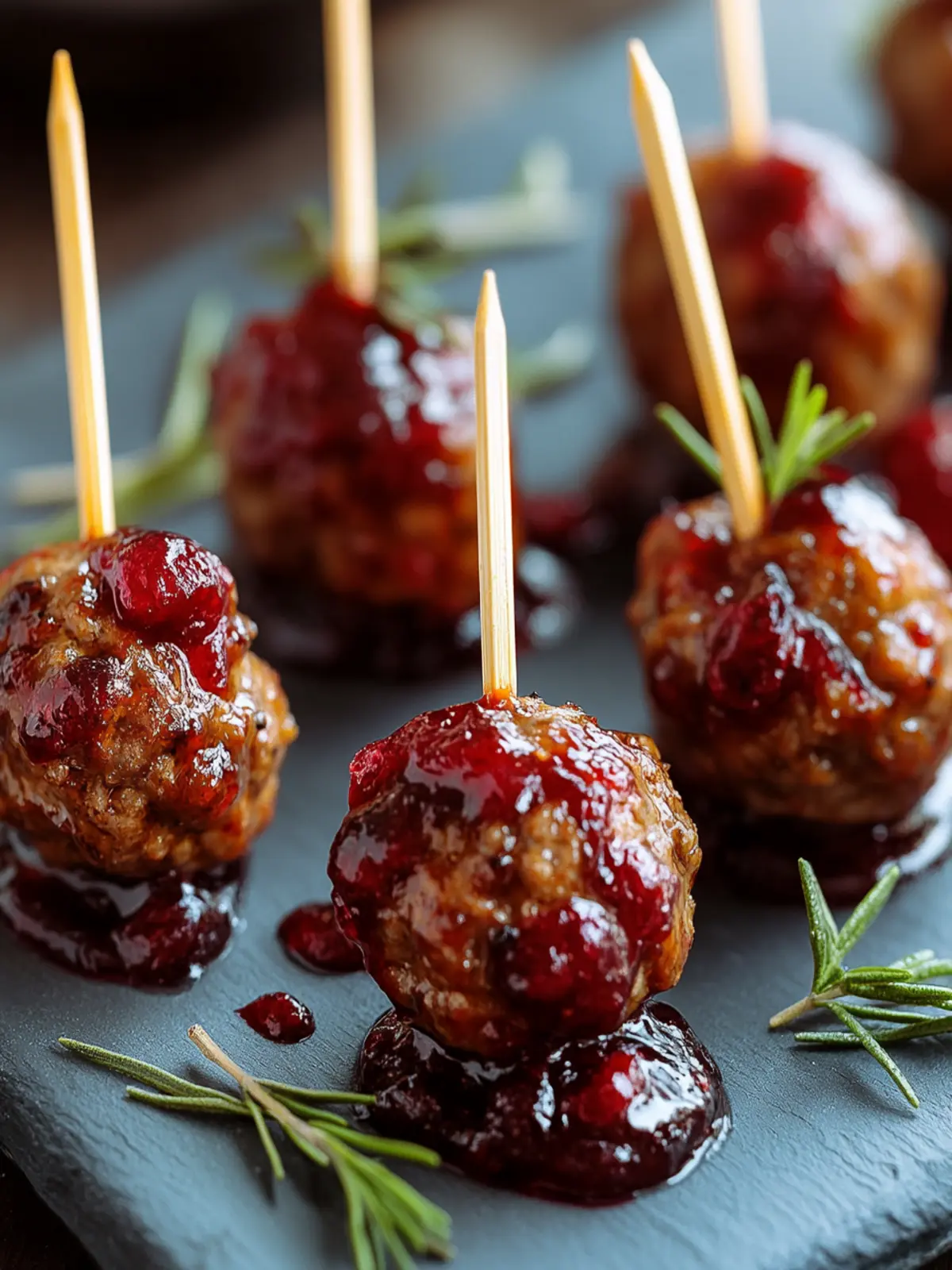 Mini Meatball Skewers with Cranberry Glaze for Easy Parties 2 Mini Meatball Skewers with Cranberry Glaze