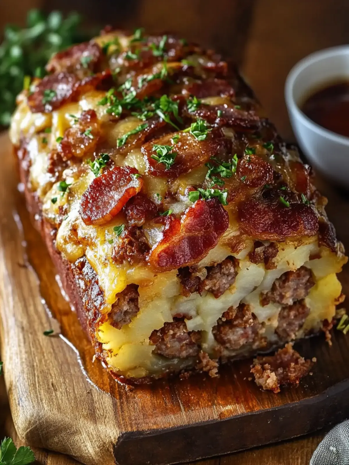 Bacon and Sausage-Stuffed Potato Loaf: Ultimate Comfort Dish 4 Bacon and Sausage-Stuffed Potato Loaf