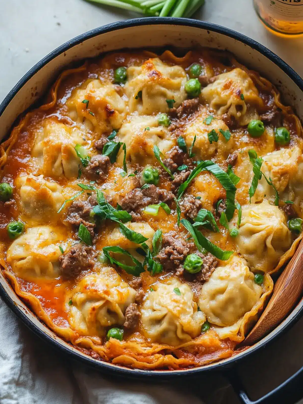 Viral One Pan Beef Dumpling Bake: Easy Comfort Food Delight 2 Viral One Pan Beef Dumpling Bake