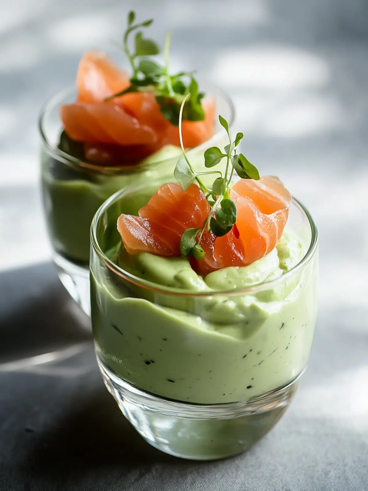 Avocado and Smoked Salmon Mousse: A Quick Gourmet Delight 2 Mousse with Avocado and Smoked Salmon