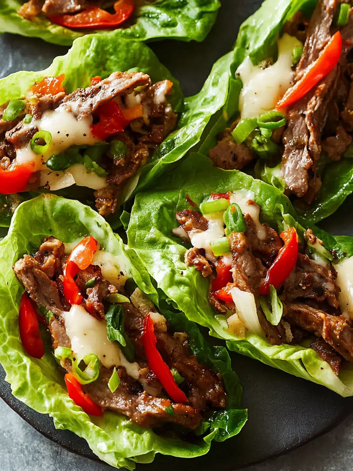 Savory Philly Cheesesteak Lettuce Wraps for Healthy Cravings 4 Philly Cheesesteak Lettuce Wraps