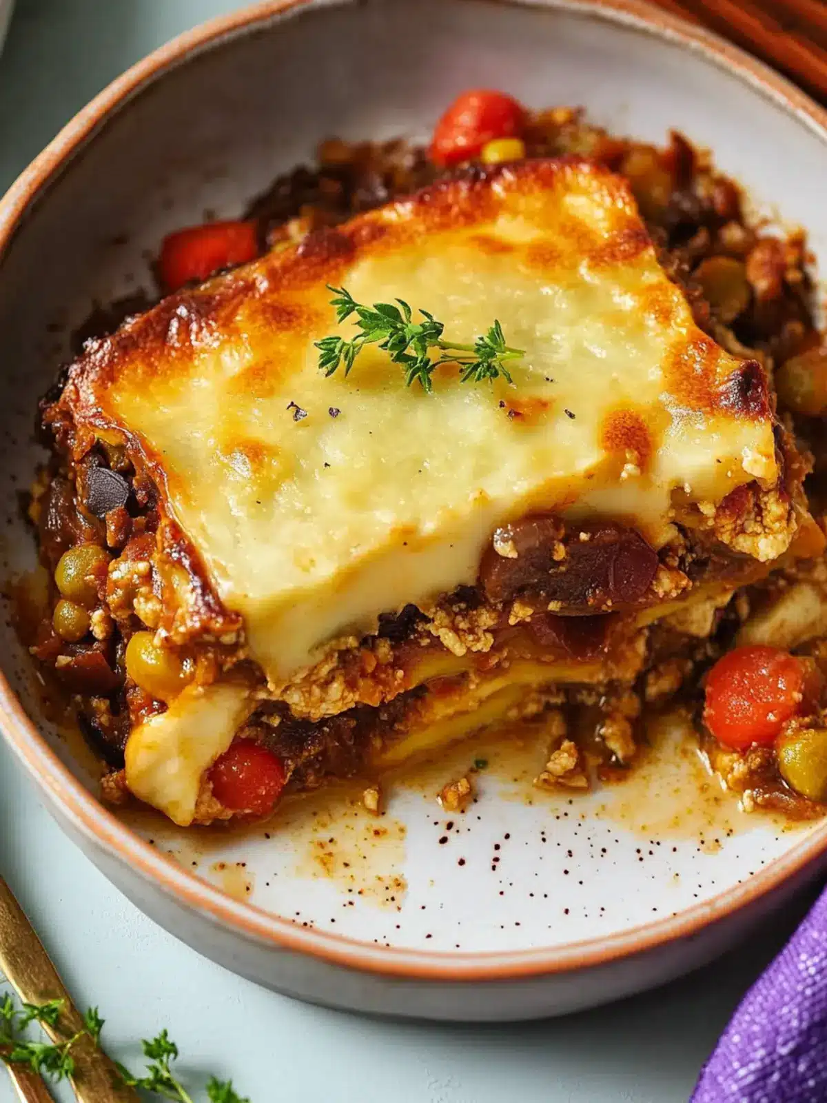 Luscious Vegetarian Moussaka with Hearty Lentils Delight 4 Vegetarian Moussaka