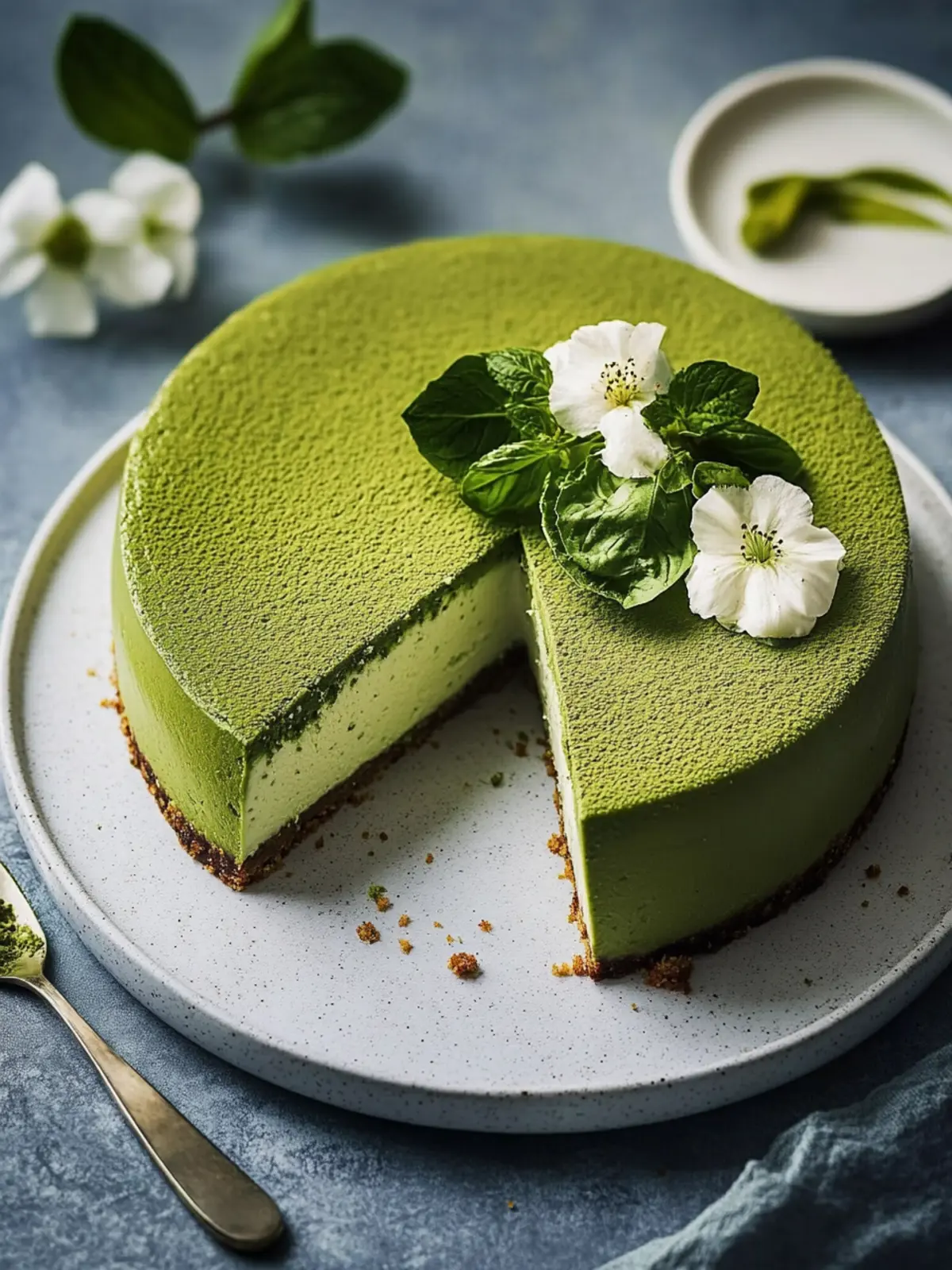 Creamy No-Bake Matcha Cheesecake: A Slice of Bliss 3 Matcha Cheesecake