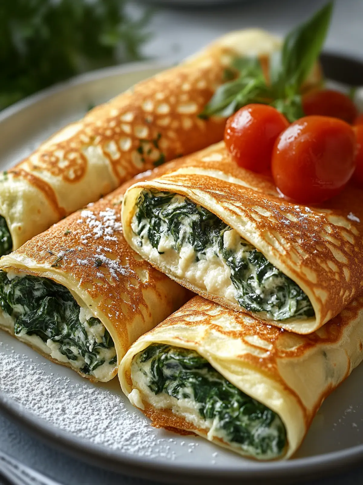 Spinach Cheese Stuffed Crêpe Rolls for Effortless Gourmet Dining 4 Spinach Cheese Stuffed Crêpe Rolls