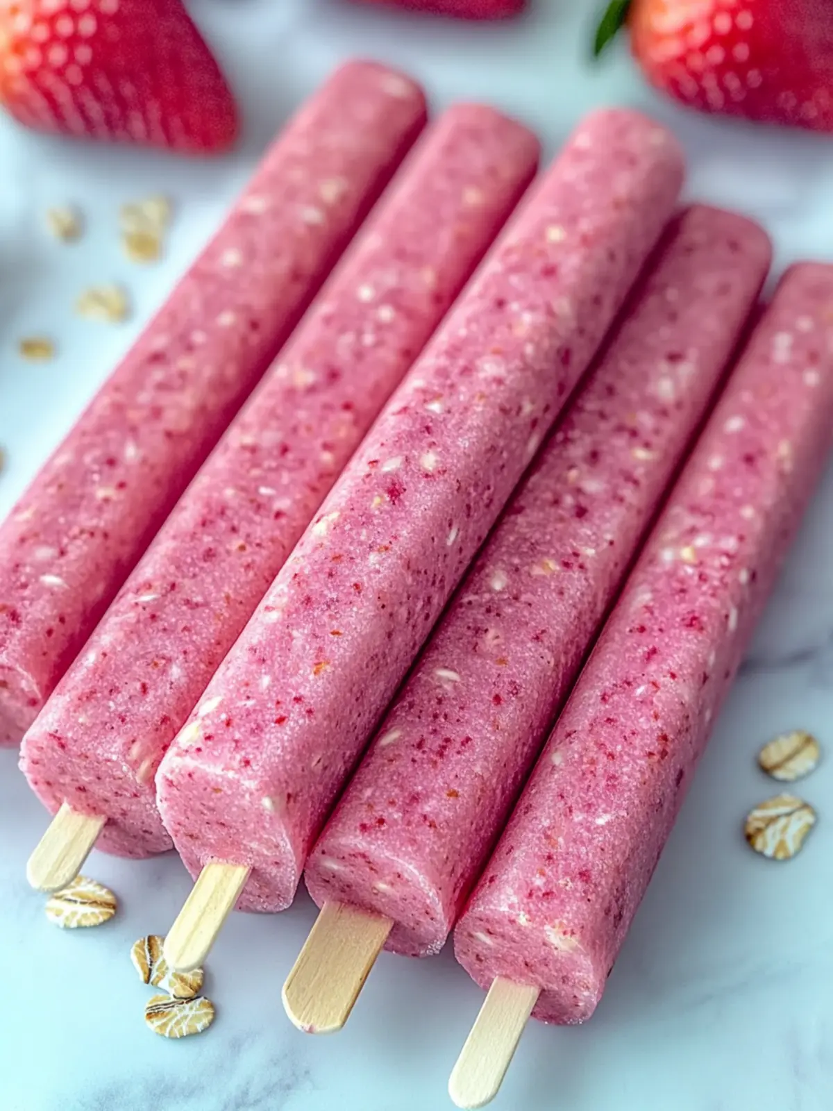Delicious Strawberry Oat Smoothie Sticks Recipe for Dogs 3 Strawberry Oat Smoothie Sticks Recipe for Dogs