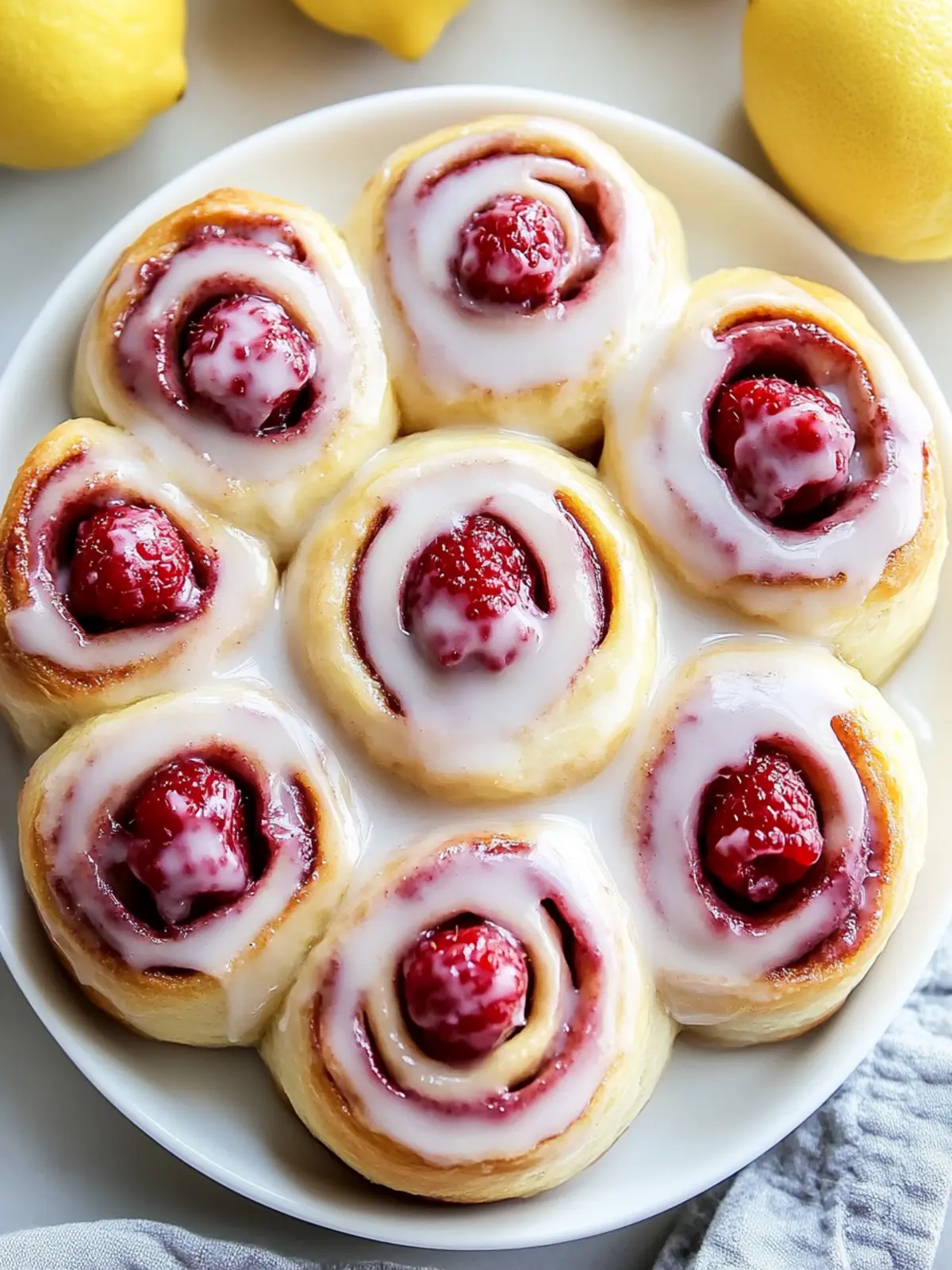 Raspberry Cinnamon Rolls with Lemon Glaze for a Zesty Morning Delight 3 Raspberry Cinnamon Rolls with Lemon Glaze