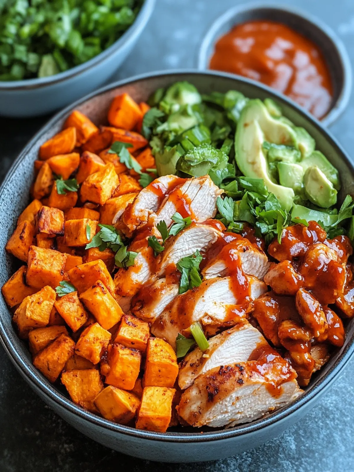 Savor Easy BBQ Chicken & Roasted Sweet Potato Bowls Tonight 2 Easy BBQ Chicken & Roasted Sweet Potato Bowls