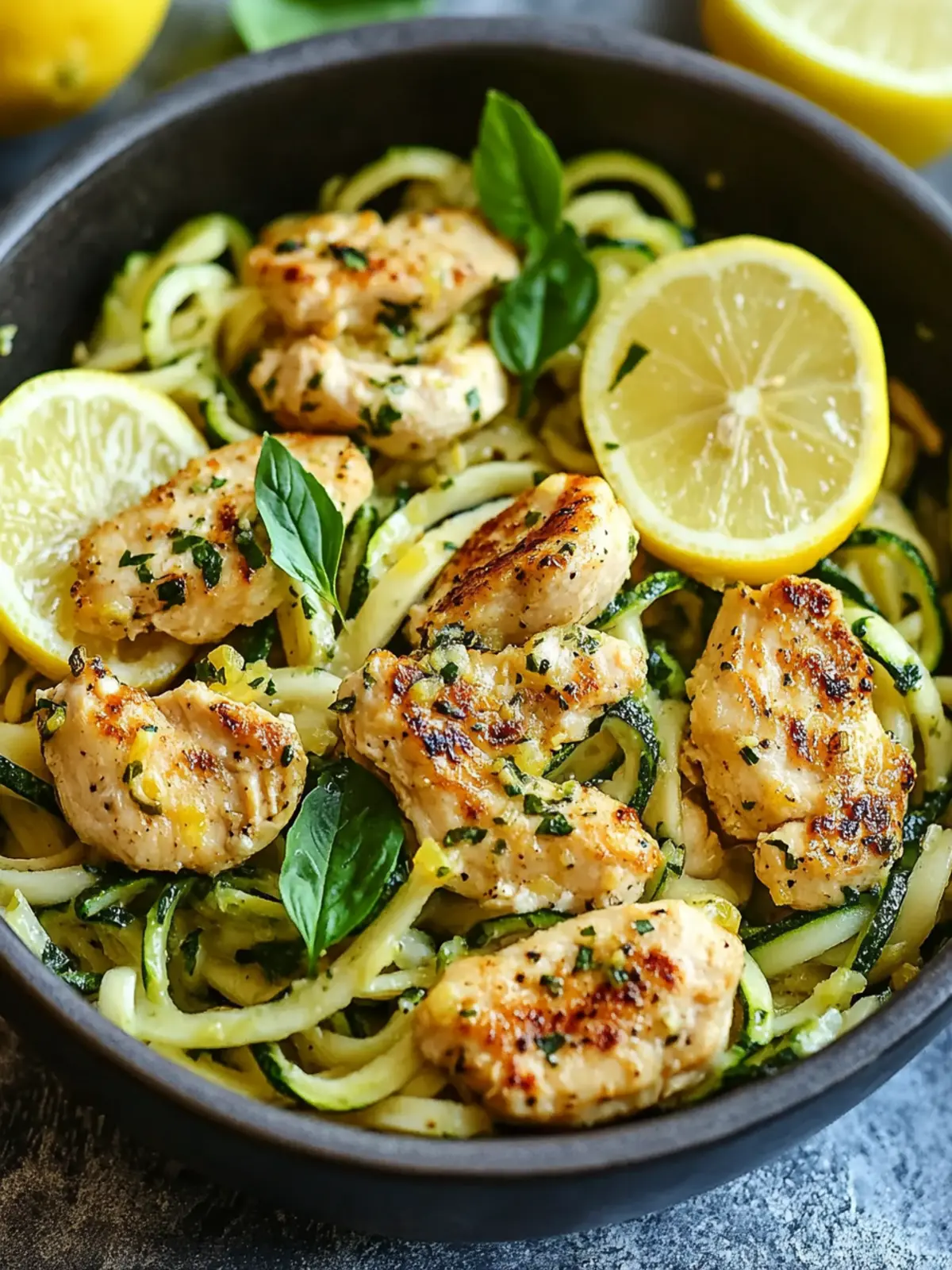 Lemon Garlic Chicken Zoodles for a Fresh, Low-Carb Feast 4 Lemon Garlic Chicken Zoodles