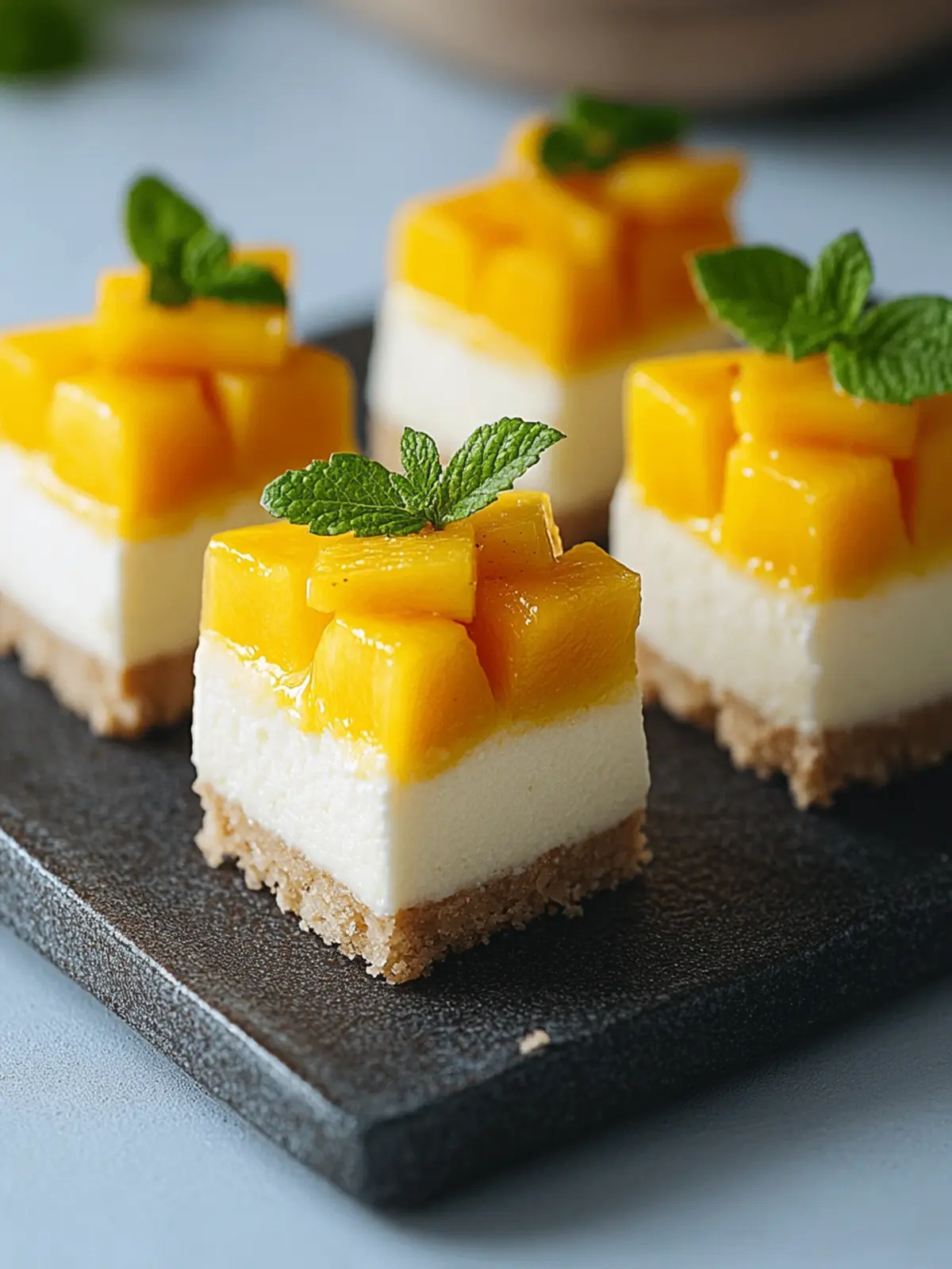 Delicious Mini Mango Cheesecake Cubes Recipe You Can t Resist 4 Mini Mango Cheesecake Cubes Recipe