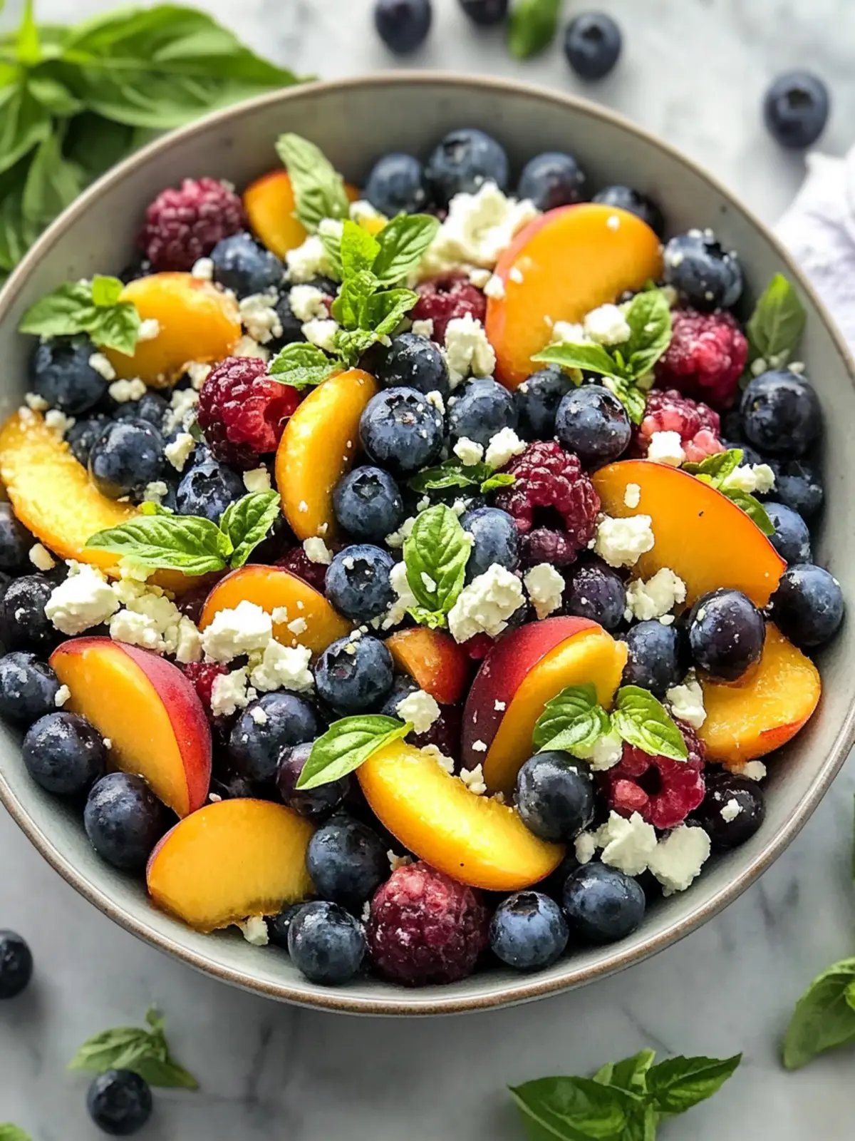 Blueberry Peach Feta Salad for a Refreshing Summer Vibe 3 Blueberry Peach Feta Salad