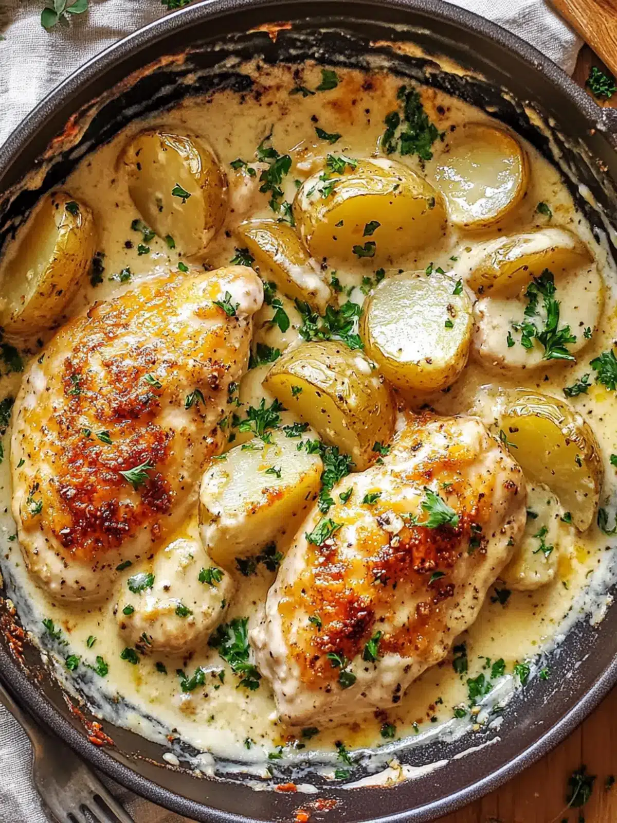 Creamy Garlic Cheesy Chicken & Potatoes in Just 30 Minutes 2 Creamy Garlic Cheesy Chicken & Potatoes