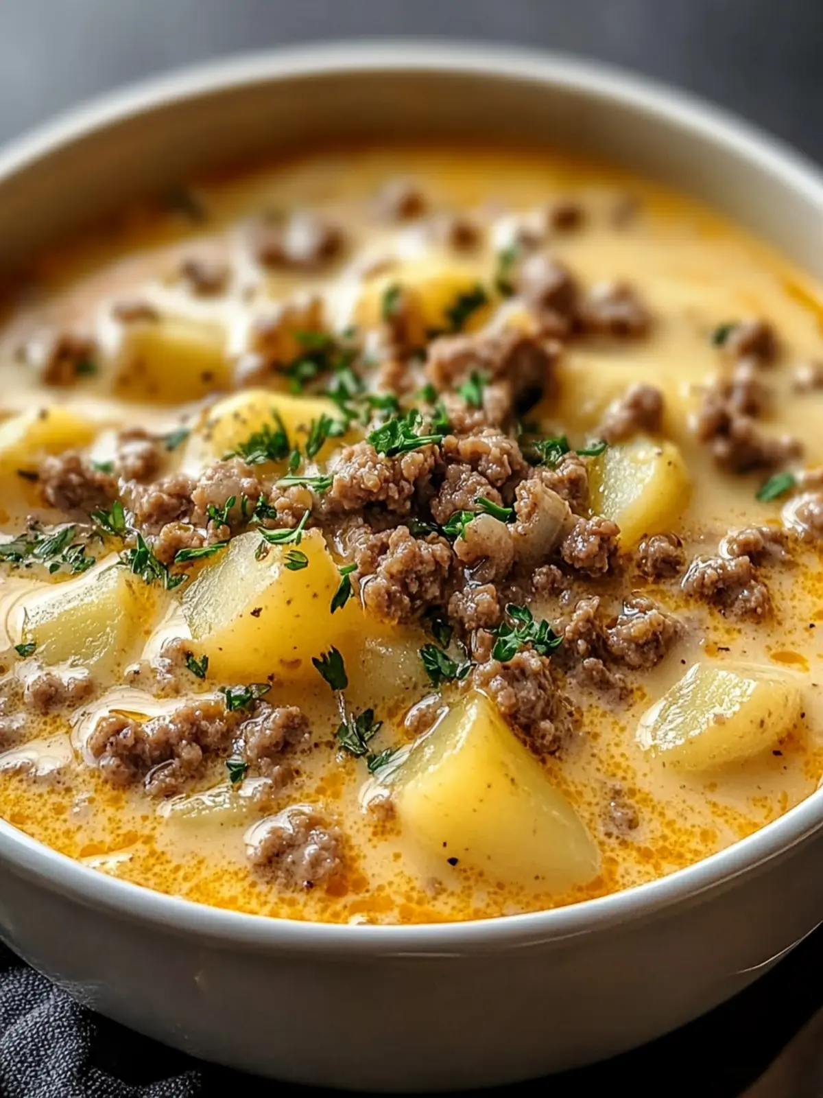 Cheesy Hamburger Potato Soup for Cozy Comfort on Chilly Nights 4 Cheesy Hamburger Potato Soup