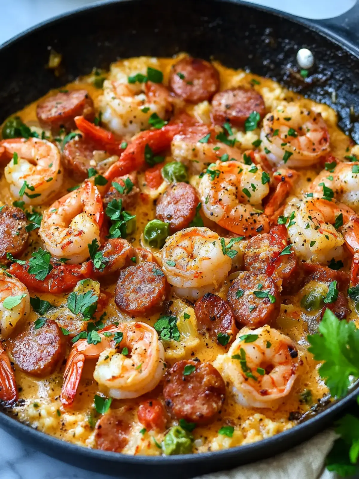 Delicious Spicy Creamy Keto Shrimp and Sausage Skillet in 30 Mins 2 Spicy Creamy Keto Shrimp and Sausage Skillet