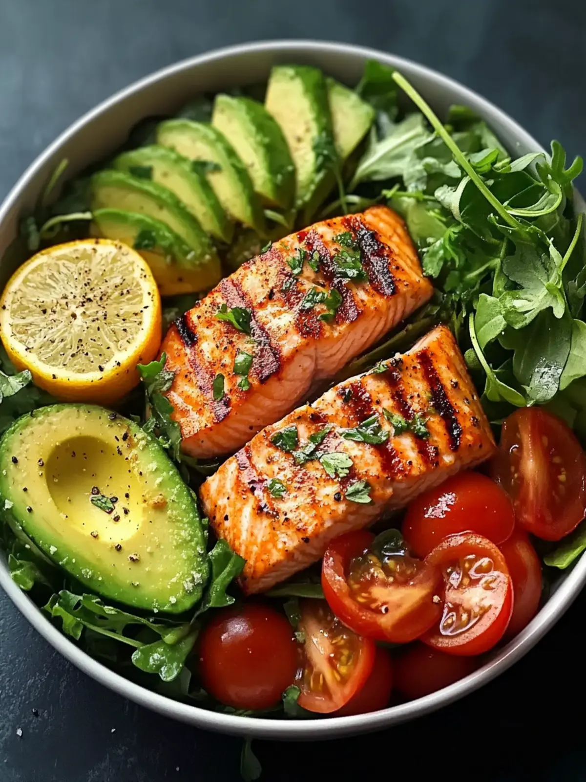 Grilled Salmon & Avocado Salad Bowl: Freshness on a Plate 4 Grilled Salmon & Avocado Salad Bowl