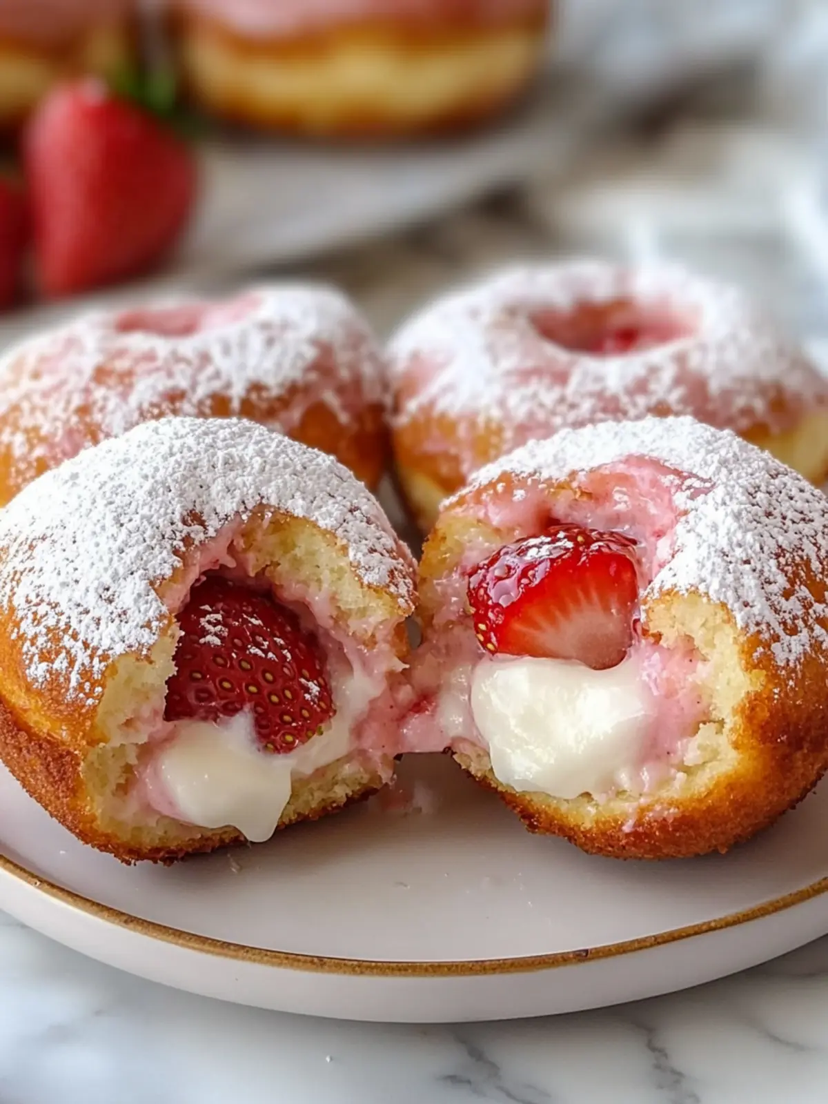 Mouthwatering Strawberry Cheesecake Stuffed Donuts You ll Love 4 Strawberry Cheesecake Stuffed Donuts