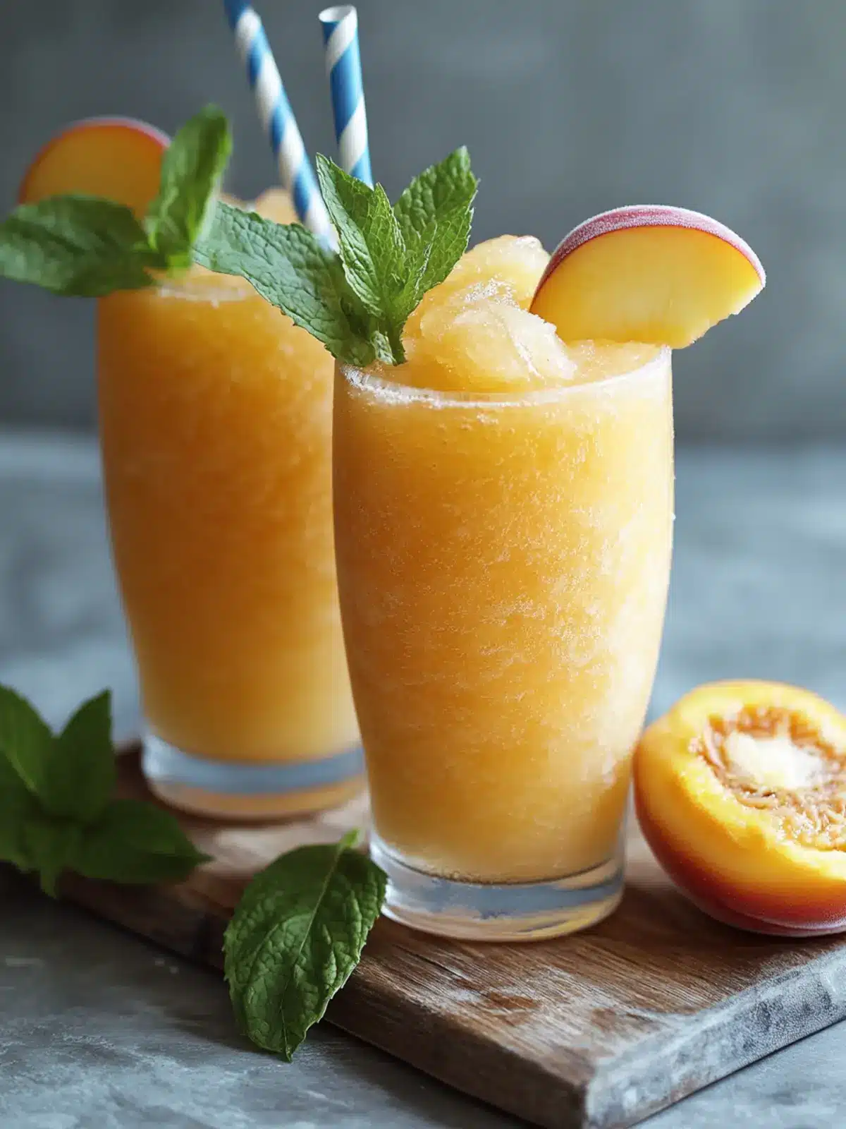 Chill Out This Summer with Frozen Peach Lemonade Slushie 3 Frozen Peach Lemonade Slushie
