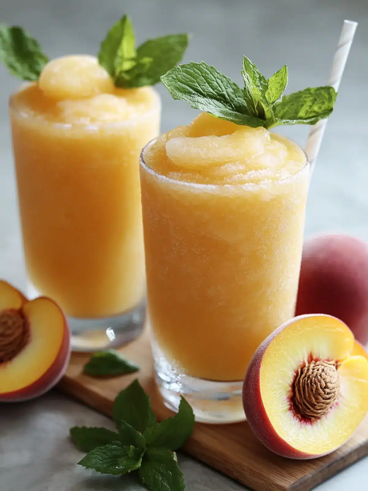 Chill Out This Summer with Frozen Peach Lemonade Slushie 2 Frozen Peach Lemonade Slushie