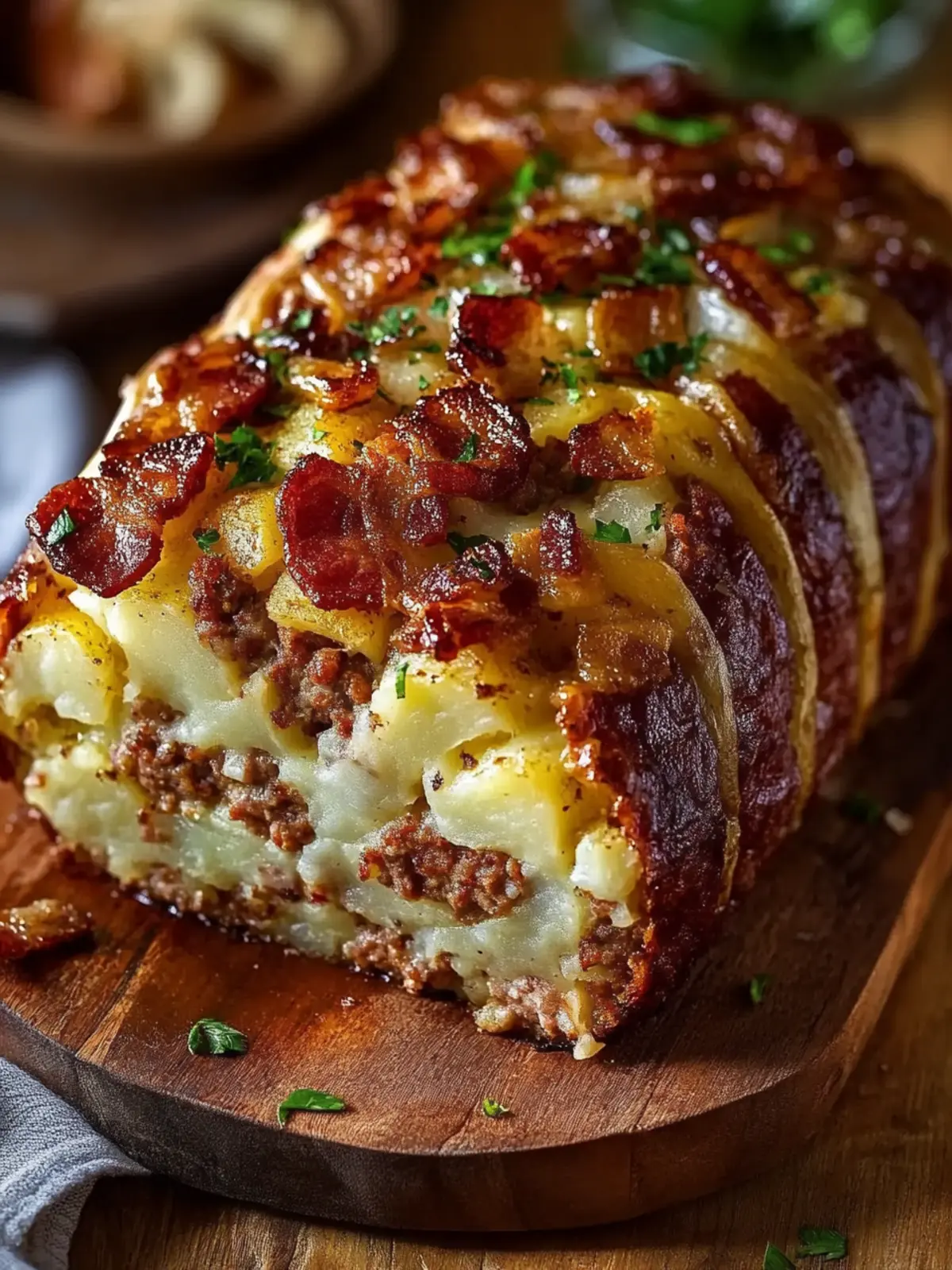 Bacon and Sausage-Stuffed Potato Loaf: Ultimate Comfort Dish 3 Bacon and Sausage-Stuffed Potato Loaf
